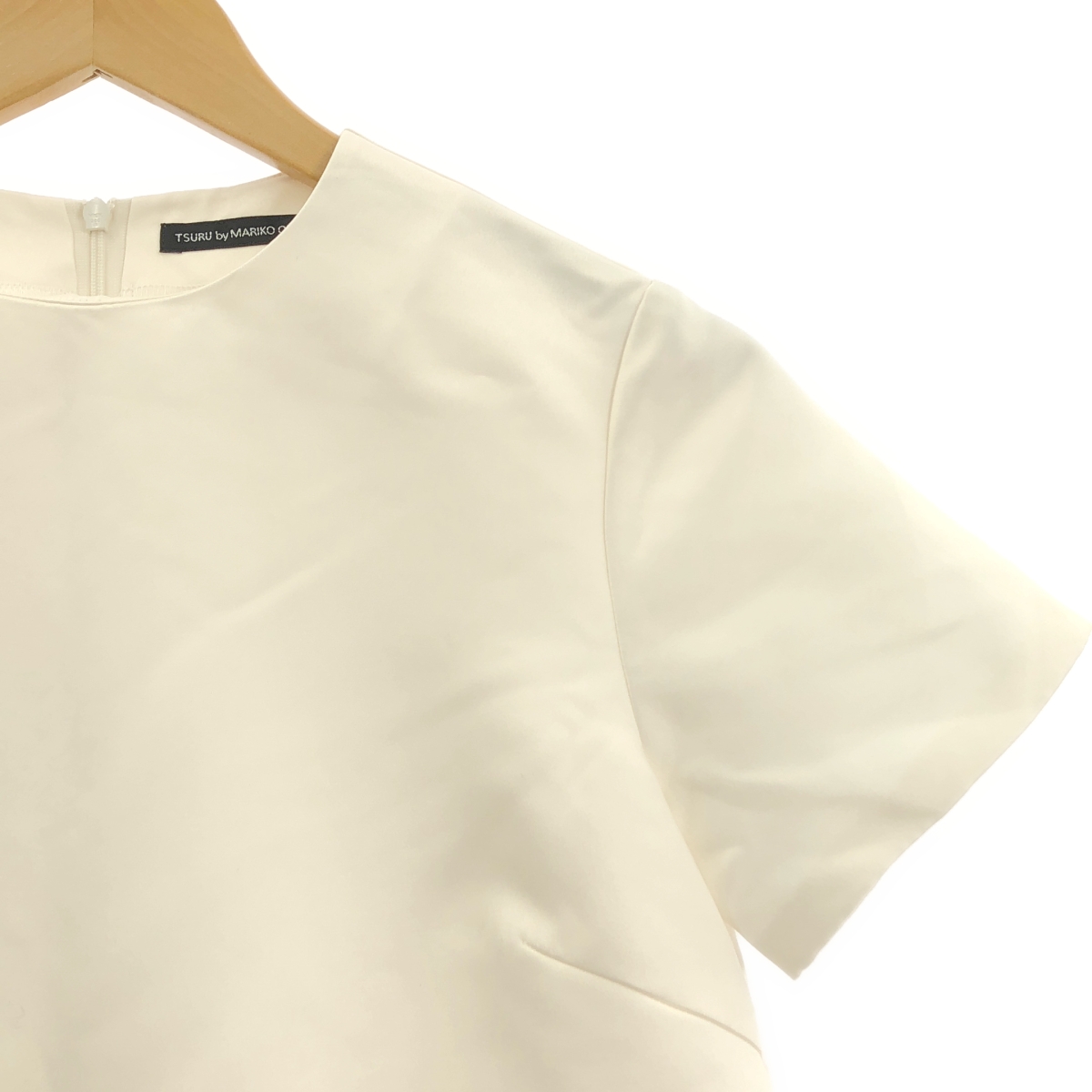 TSURU by Mariko Oikawa / ツルバイマリコオイカワ サテン ペプラム ブラウス シャツ