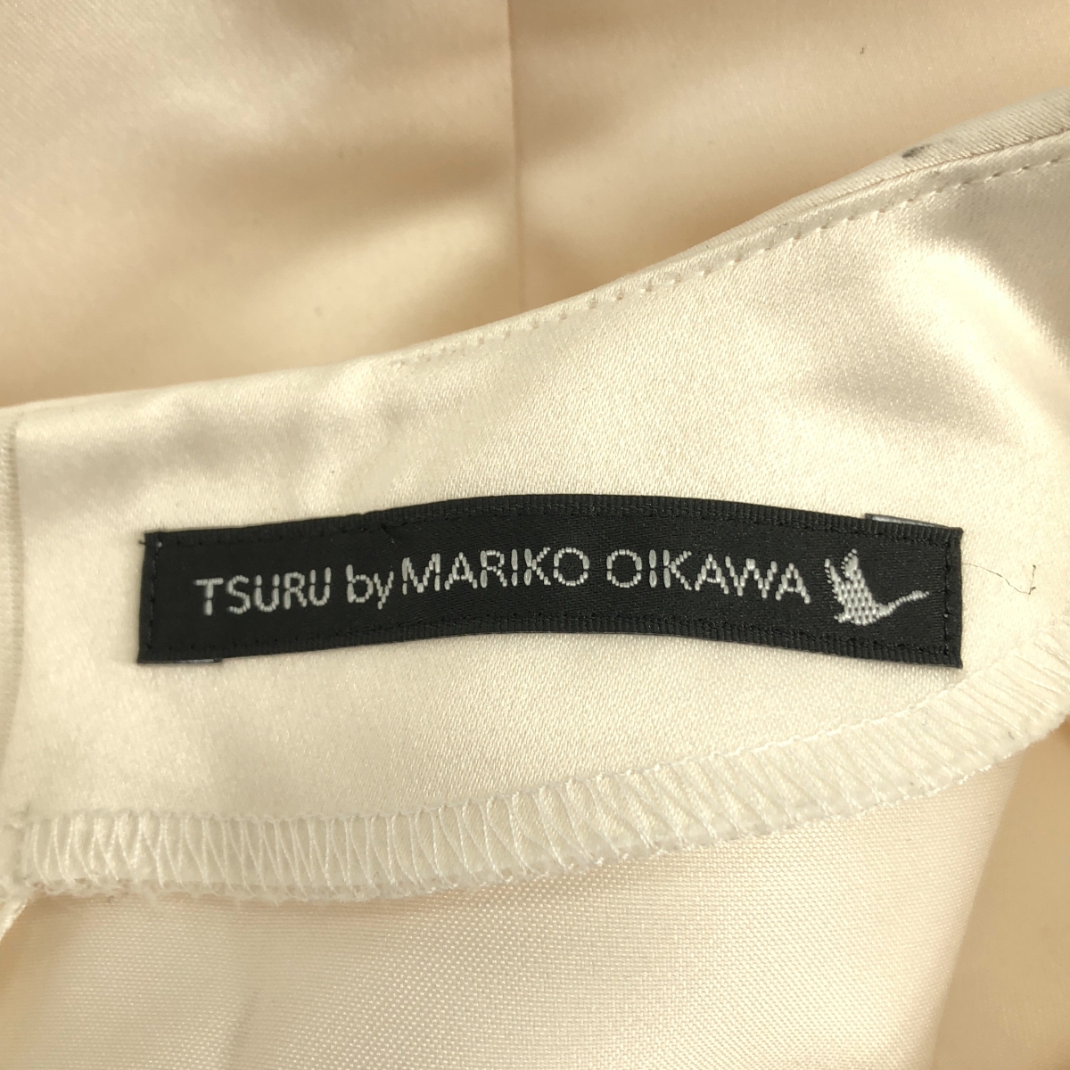 TSURU by Mariko Oikawa / ツルバイマリコオイカワ サテン ペプラム ブラウス シャツ