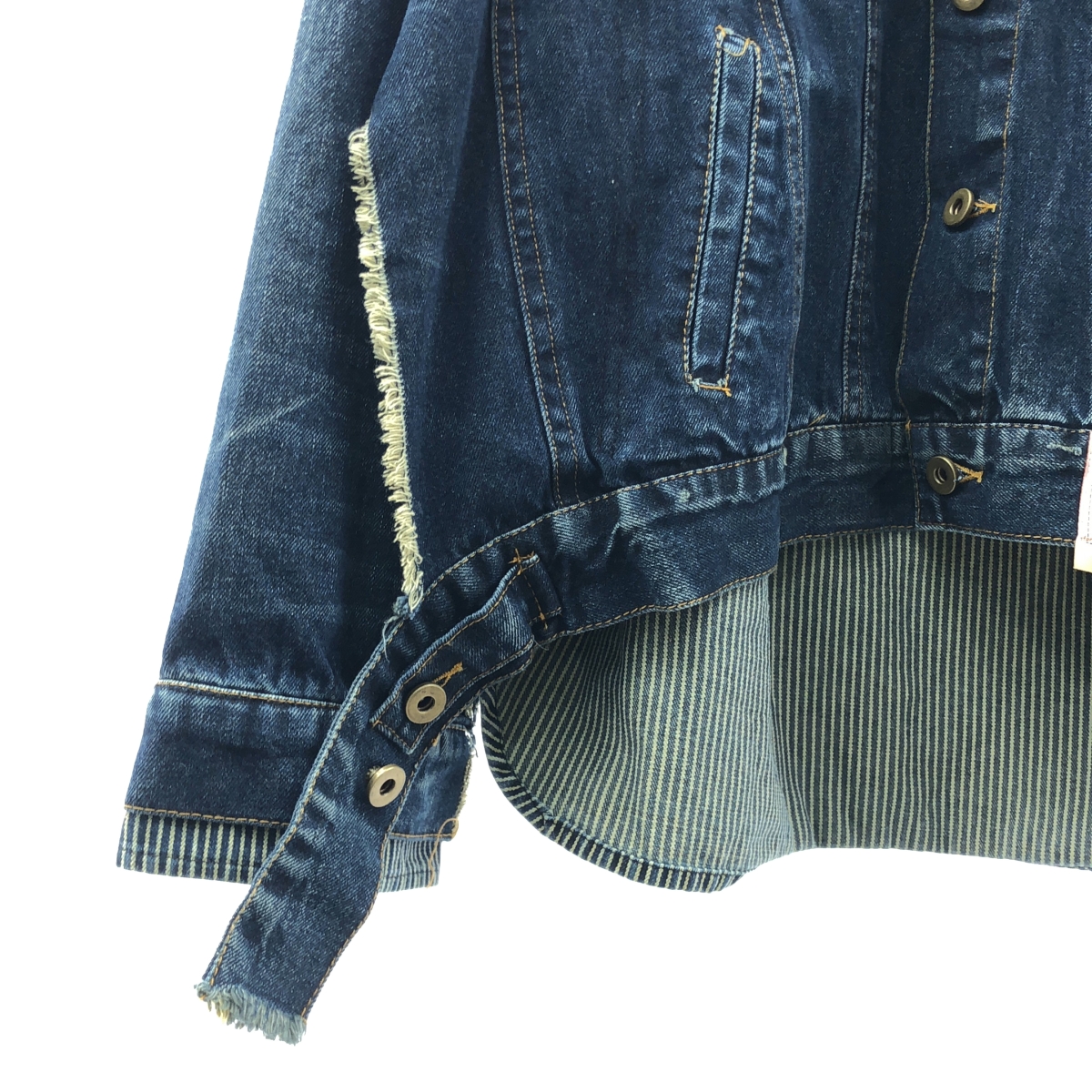 Maison MIHARA YASUHIRO / メゾンミハラヤスヒロ カットオフ加工 ヒッコリーデニム 切替 トラッカージャケット