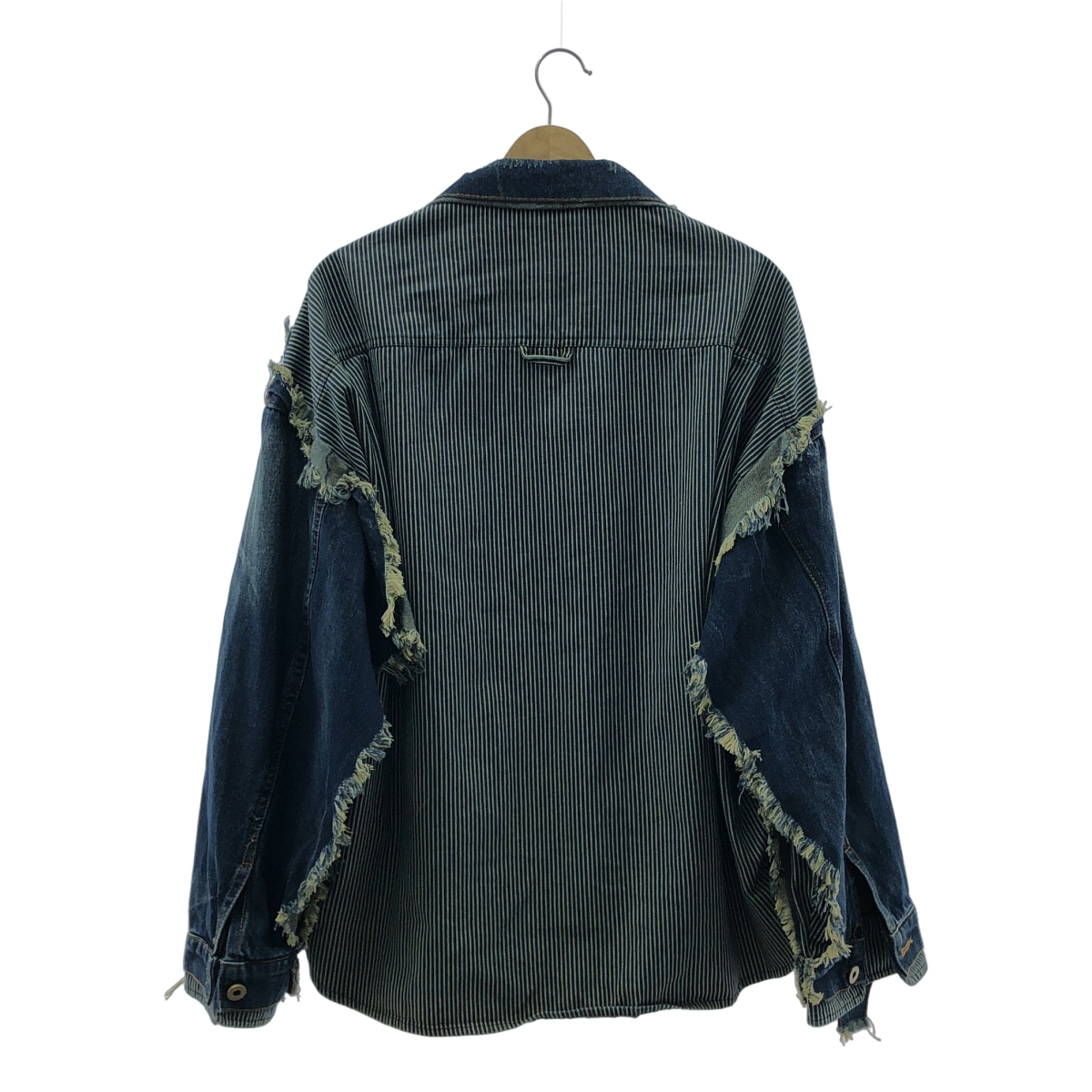 Maison MIHARA YASUHIRO / メゾンミハラヤスヒロ カットオフ加工 ヒッコリーデニム 切替 トラッカージャケット
