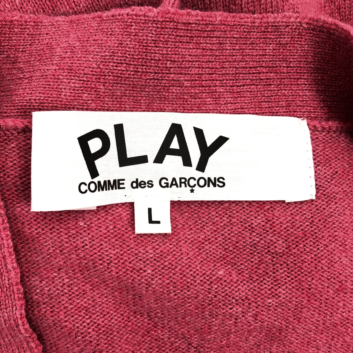 PLAY COMME des GARCONS / プレイコムデギャルソン ウール ハートワッペン オーバー ニット カーディガン