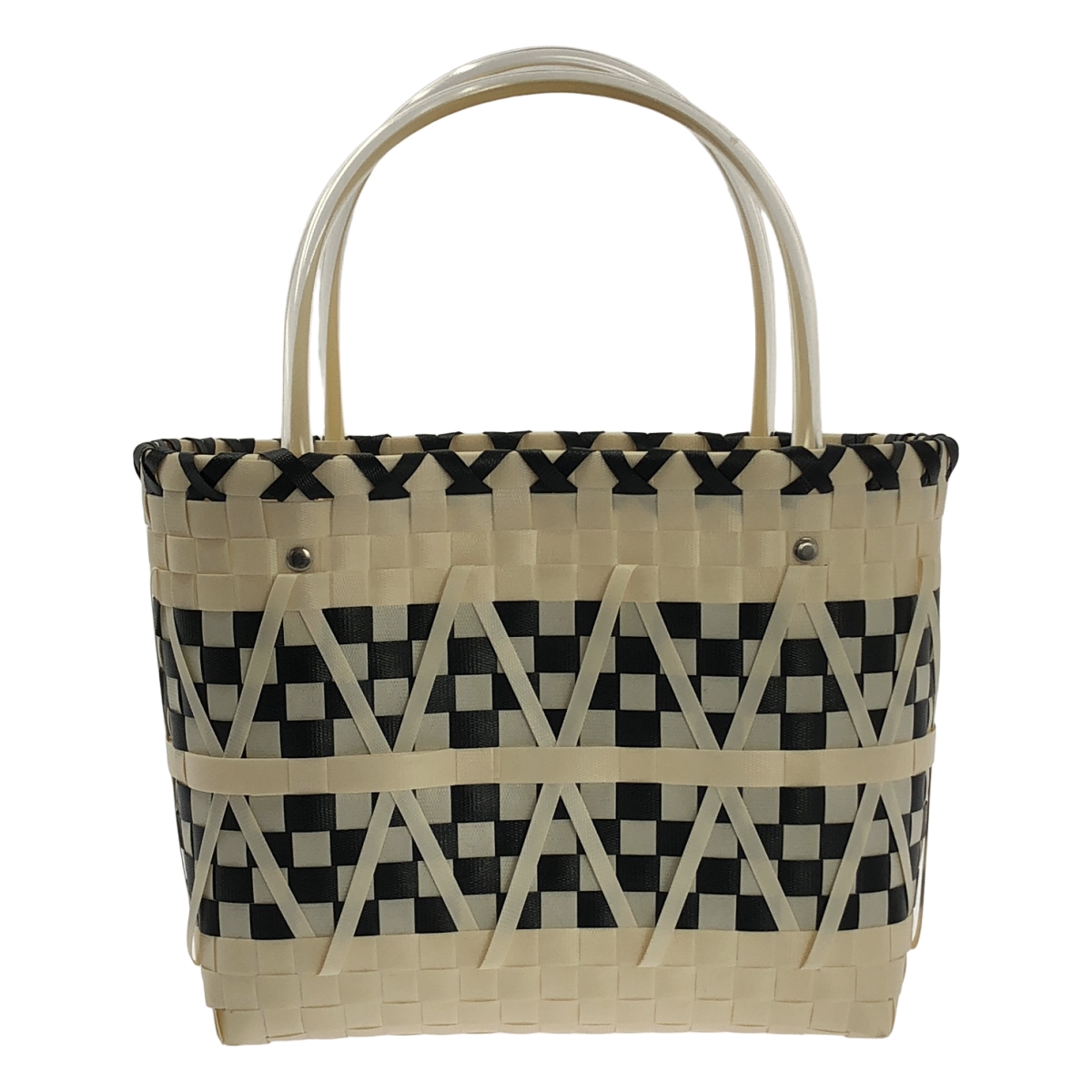 MARNI / マルニ チェック柄 かご ロゴ ハンド トートバッグ