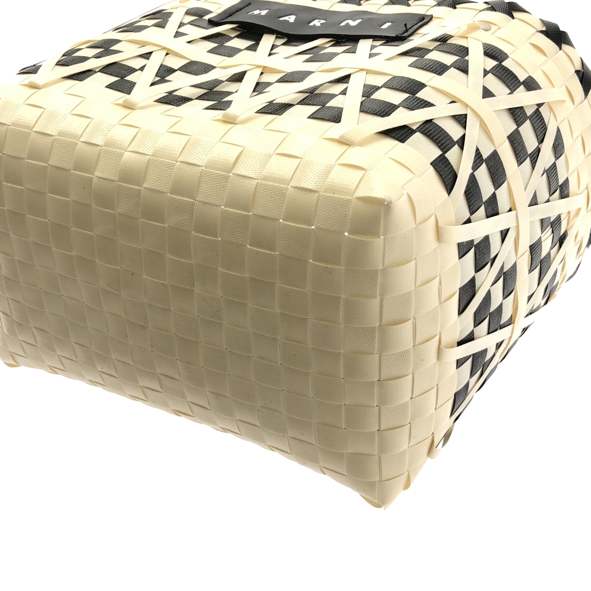 MARNI / マルニ チェック柄 かご ロゴ ハンド トートバッグ