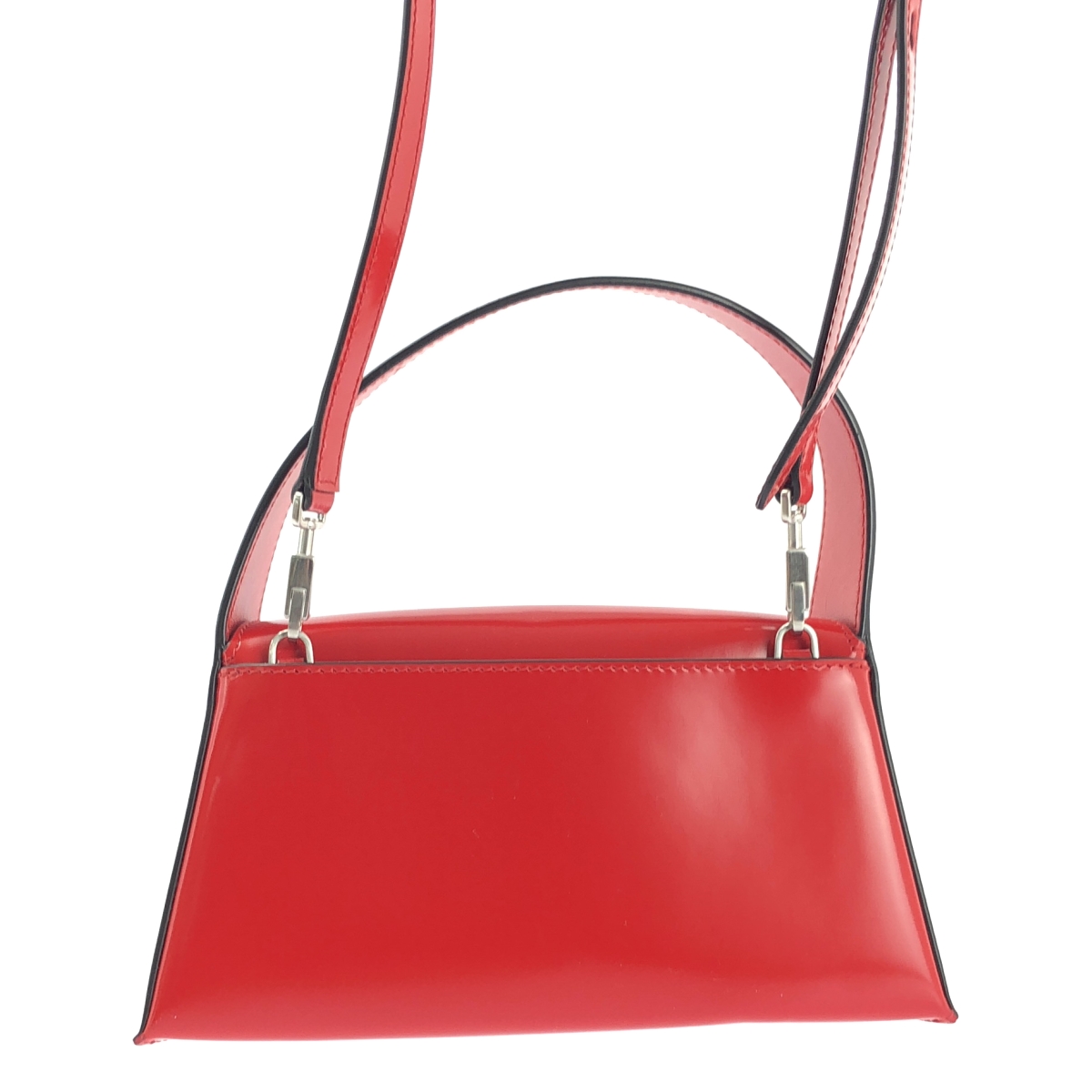 FERRAGAMO / フェラガモ Geometric Mini Bag / 2way ショルダー付き レザー ジオメトリック ハンドバッグ