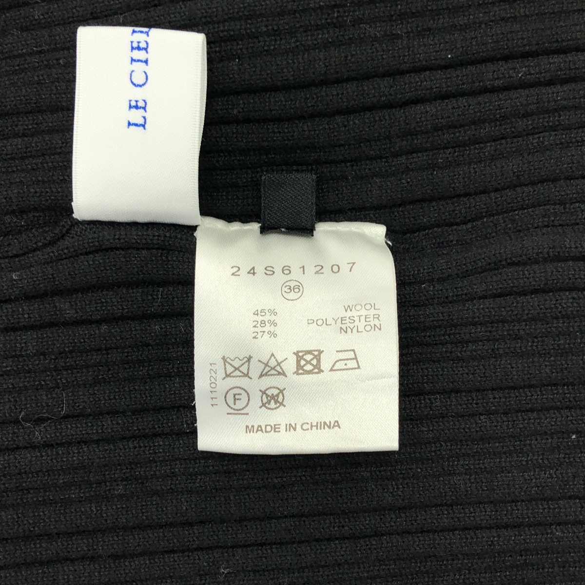 LE CIEL BLEU / ルシェルブルー Rondom Rib Twist Knit / ランダム リブ ツイスト ウール ニット