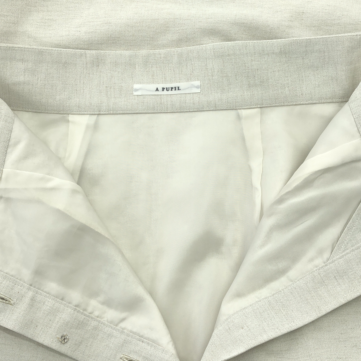 A PUPIL / アピューピル コットン リネン フロントボタン ロングスカート / 総裏地