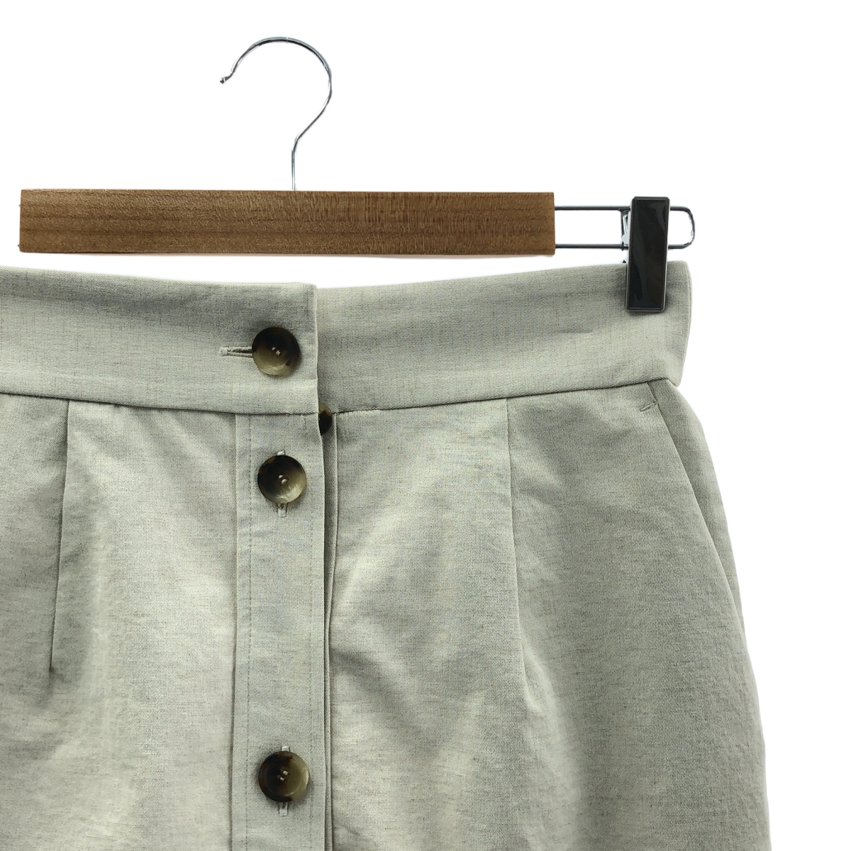 A PUPIL / アピューピル コットン リネン フロントボタン ロングスカート / 総裏地