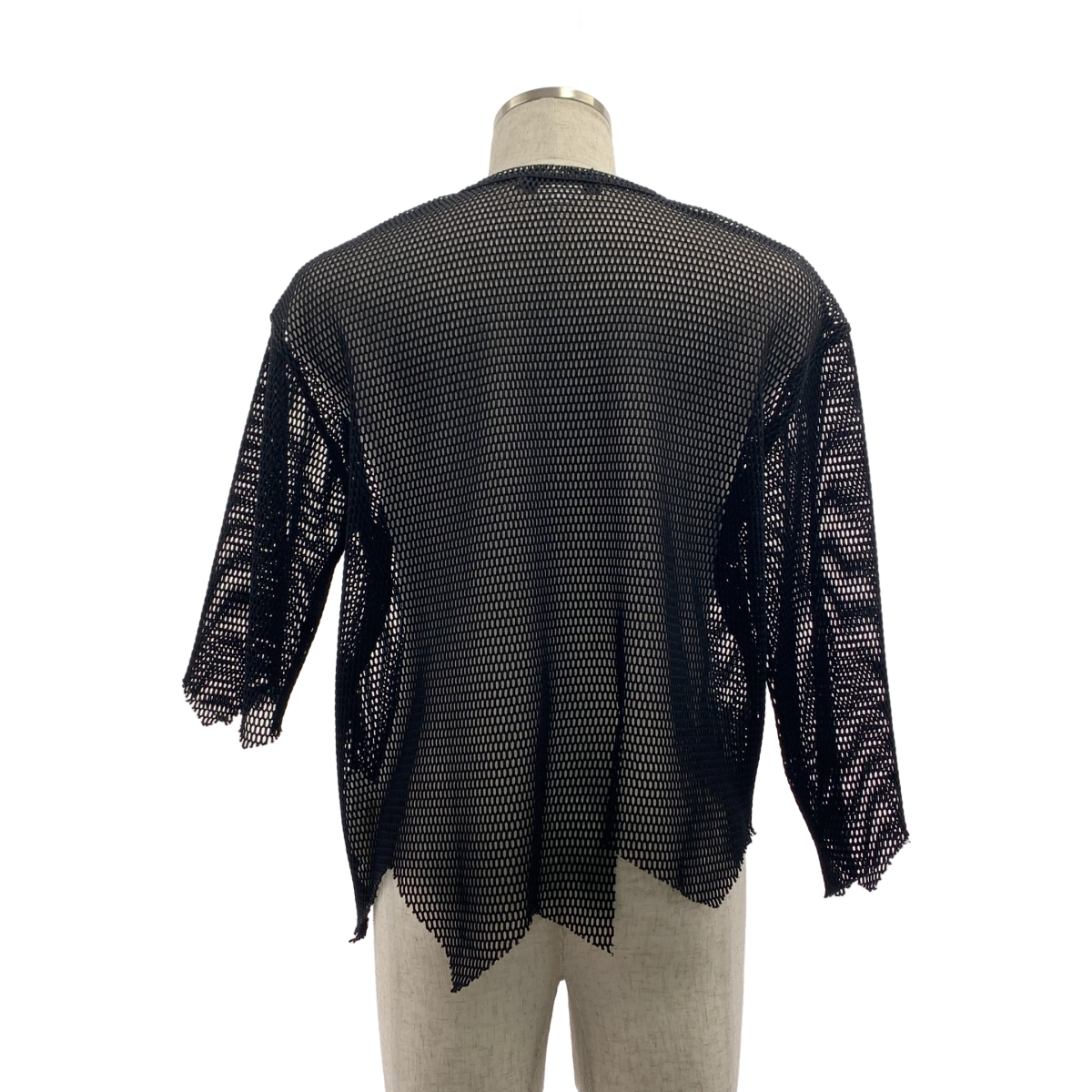 BLACK COMME des GARCONS / ブラックコムデギャルソン ポリエステル 変形 メッシュ クルーネック Tシャツ カットソー