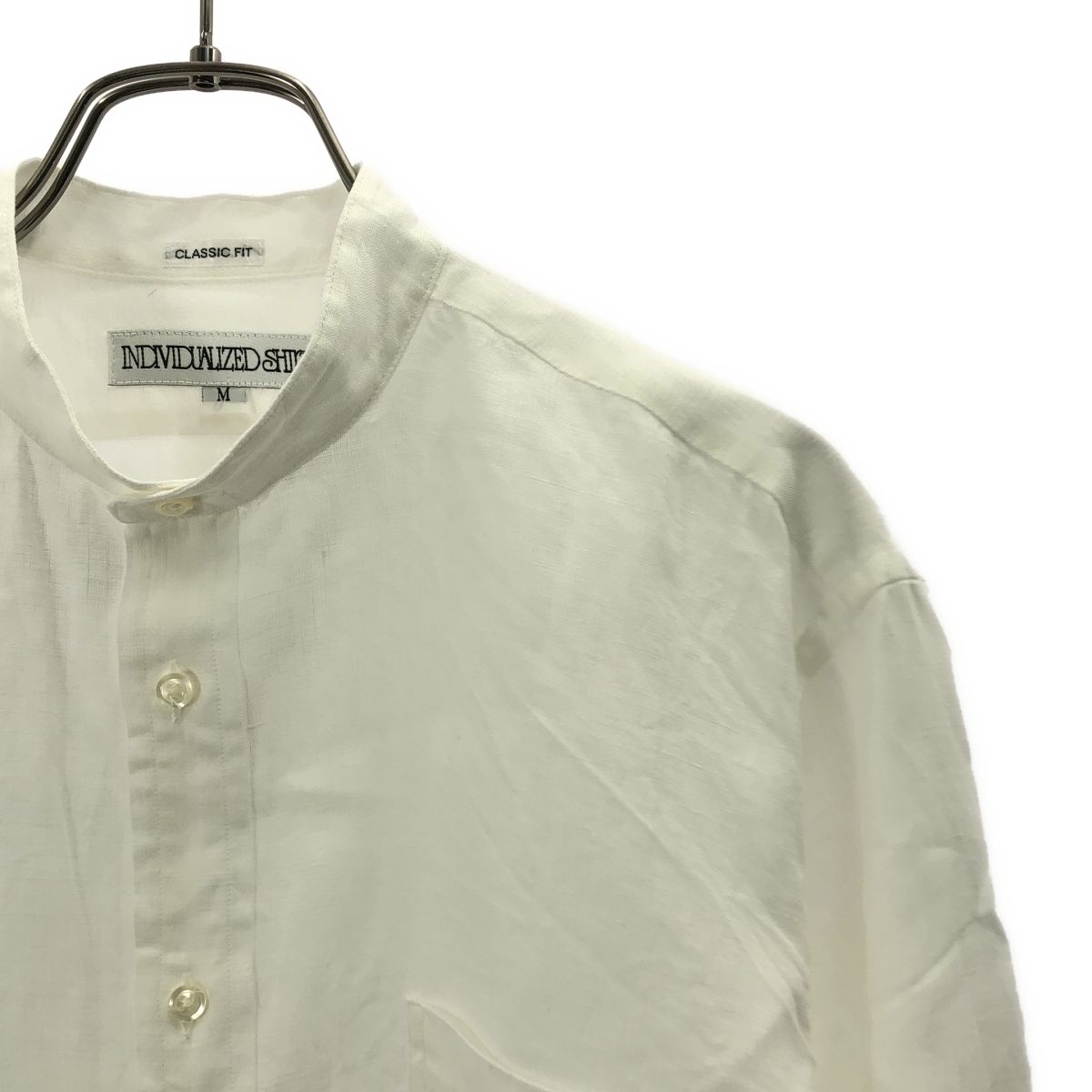INDIVIDUALIZED SHIRTS / インディビジュアライズドシャツ リネン バンドカラー シャツ