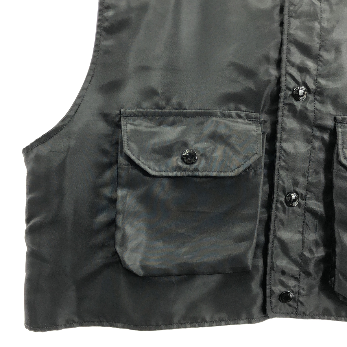 Engineered Garments / エンジニアドガーメンツ HOODED SHORT VEST BLACK POLYESTER PILOT TWILL フーデッド ショート ベスト