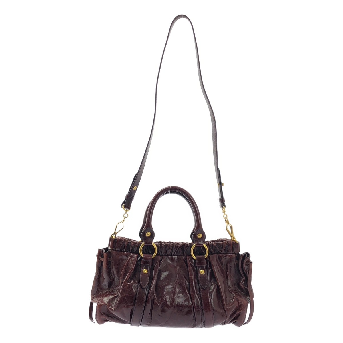 miu miu / ミュウミュウ VITELLO LUX ヴィッテロリュクス 2WAY レザー ハンドバッグ