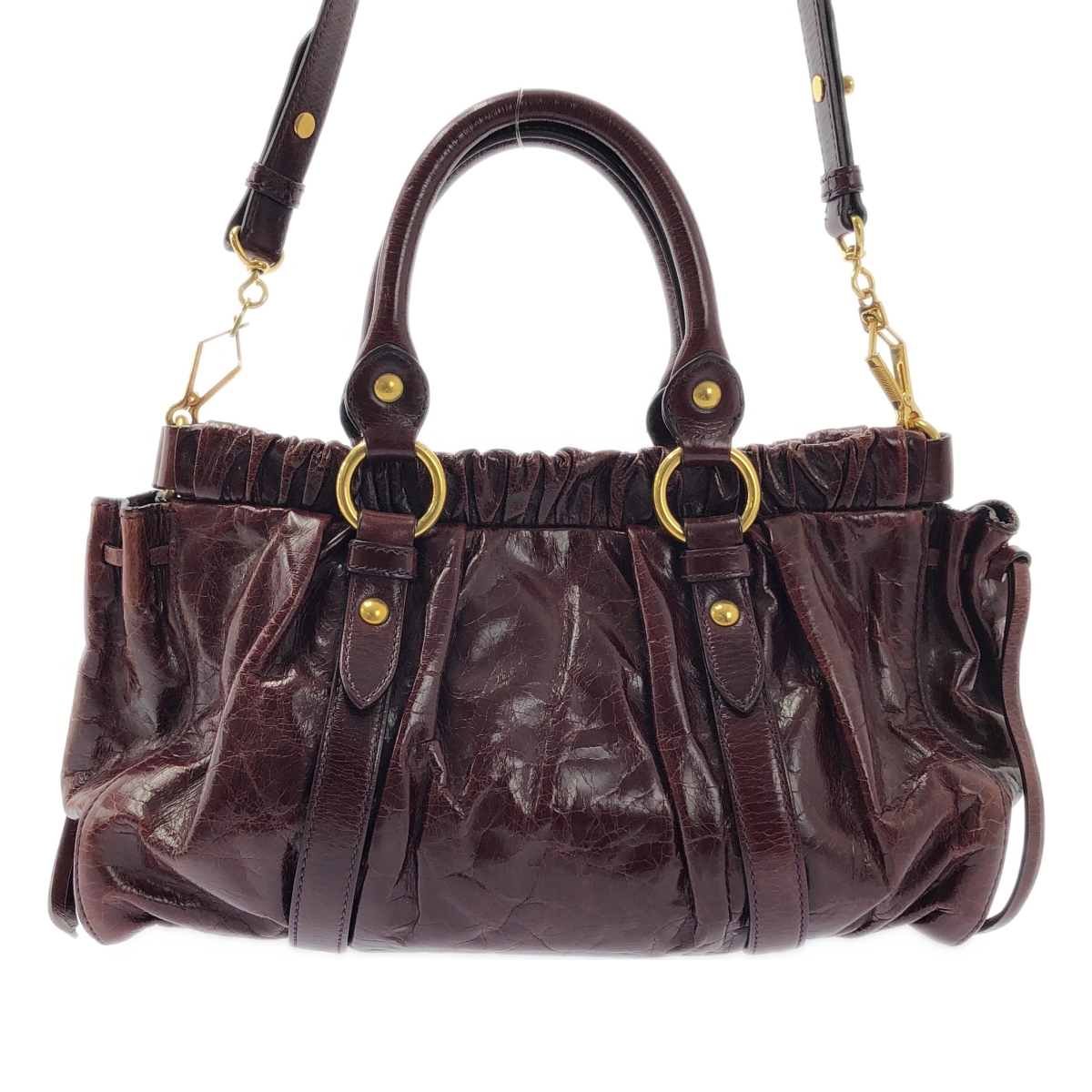 miu miu / ミュウミュウ VITELLO LUX ヴィッテロリュクス 2WAY レザー ハンドバッグ