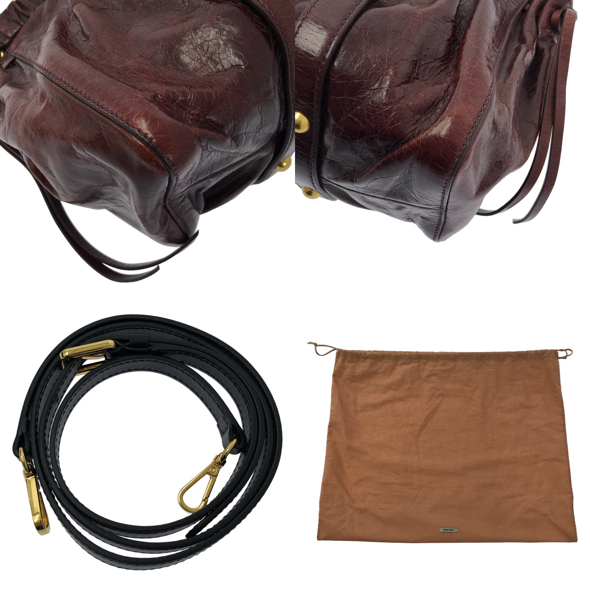 miu miu / ミュウミュウ VITELLO LUX ヴィッテロリュクス 2WAY レザー ハンドバッグ