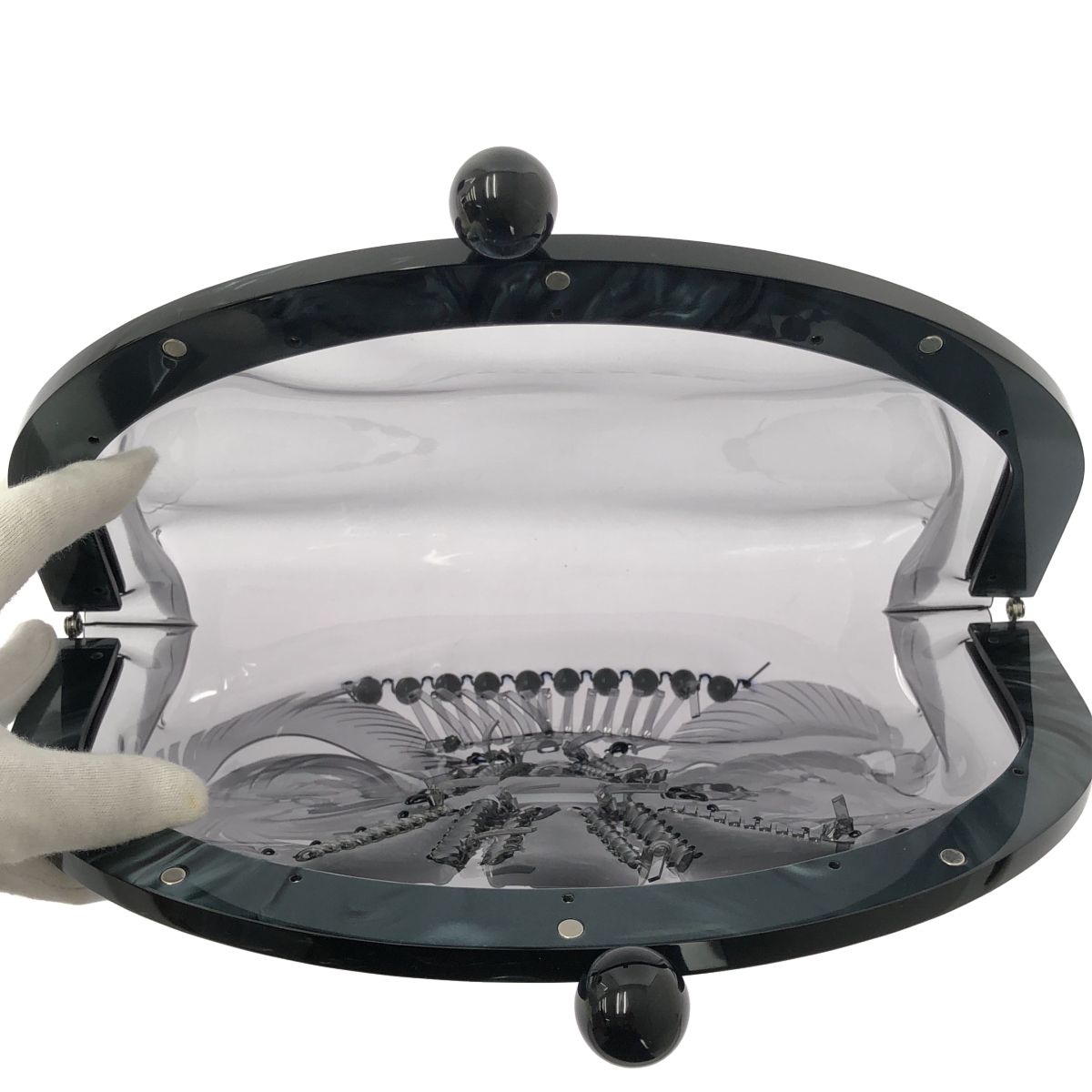 Mame Kurogouchi / マメクロゴウチ がま口 クリア クラッチ ハンドバッグ