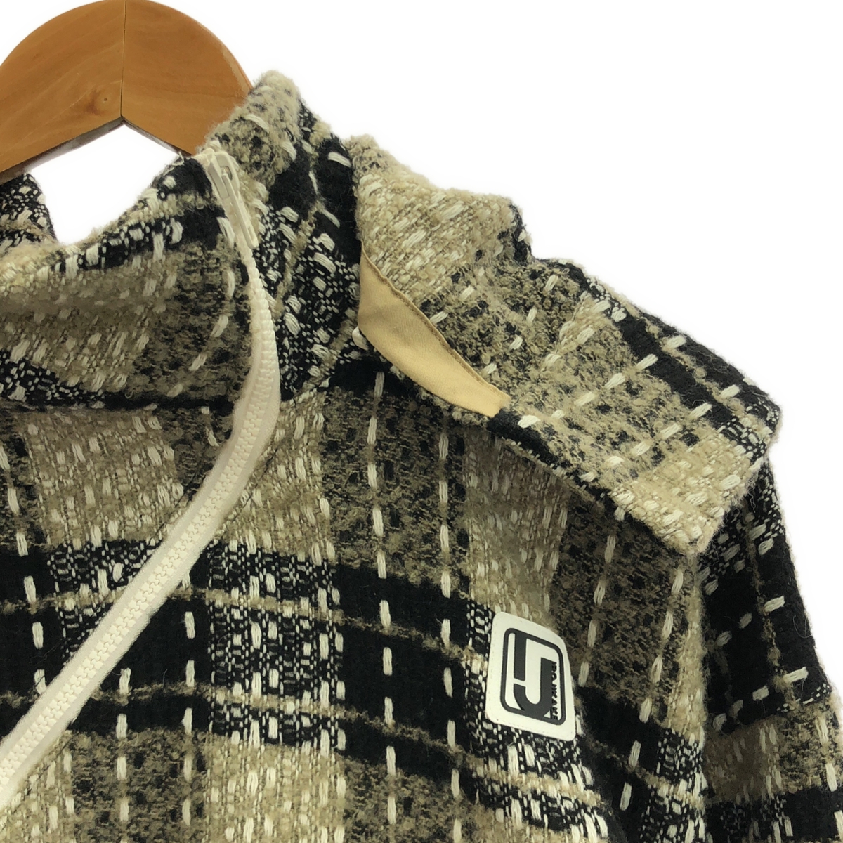 その他 ウール ニット ドローストリング ハーフジップ アノラック  / 着脱可フード