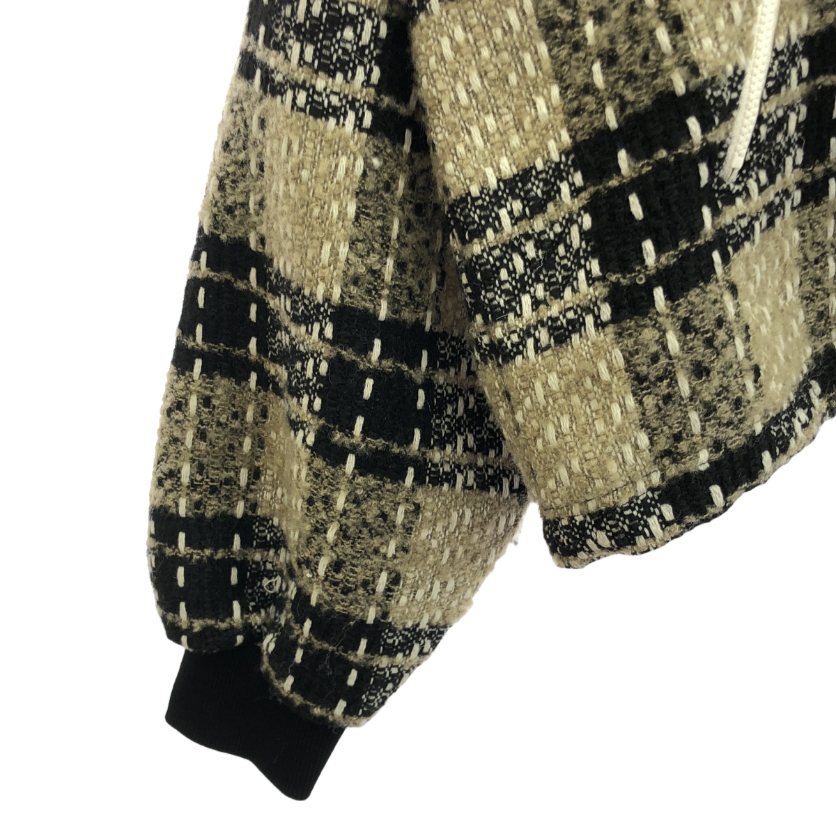 その他 ウール ニット ドローストリング ハーフジップ アノラック  / 着脱可フード