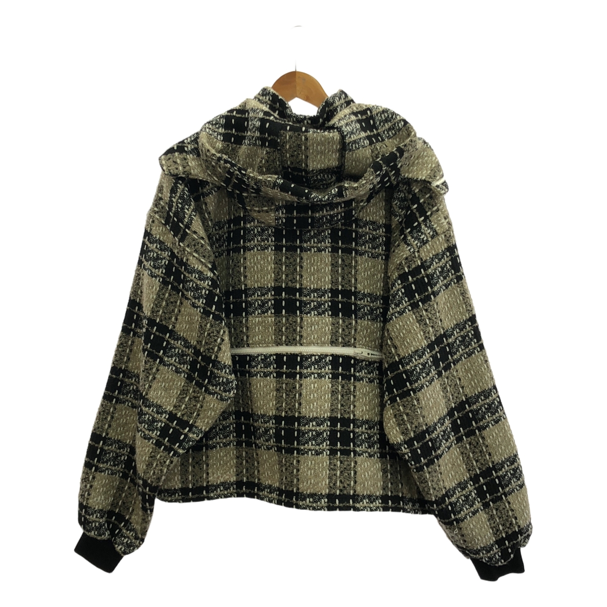 その他 ウール ニット ドローストリング ハーフジップ アノラック  / 着脱可フード