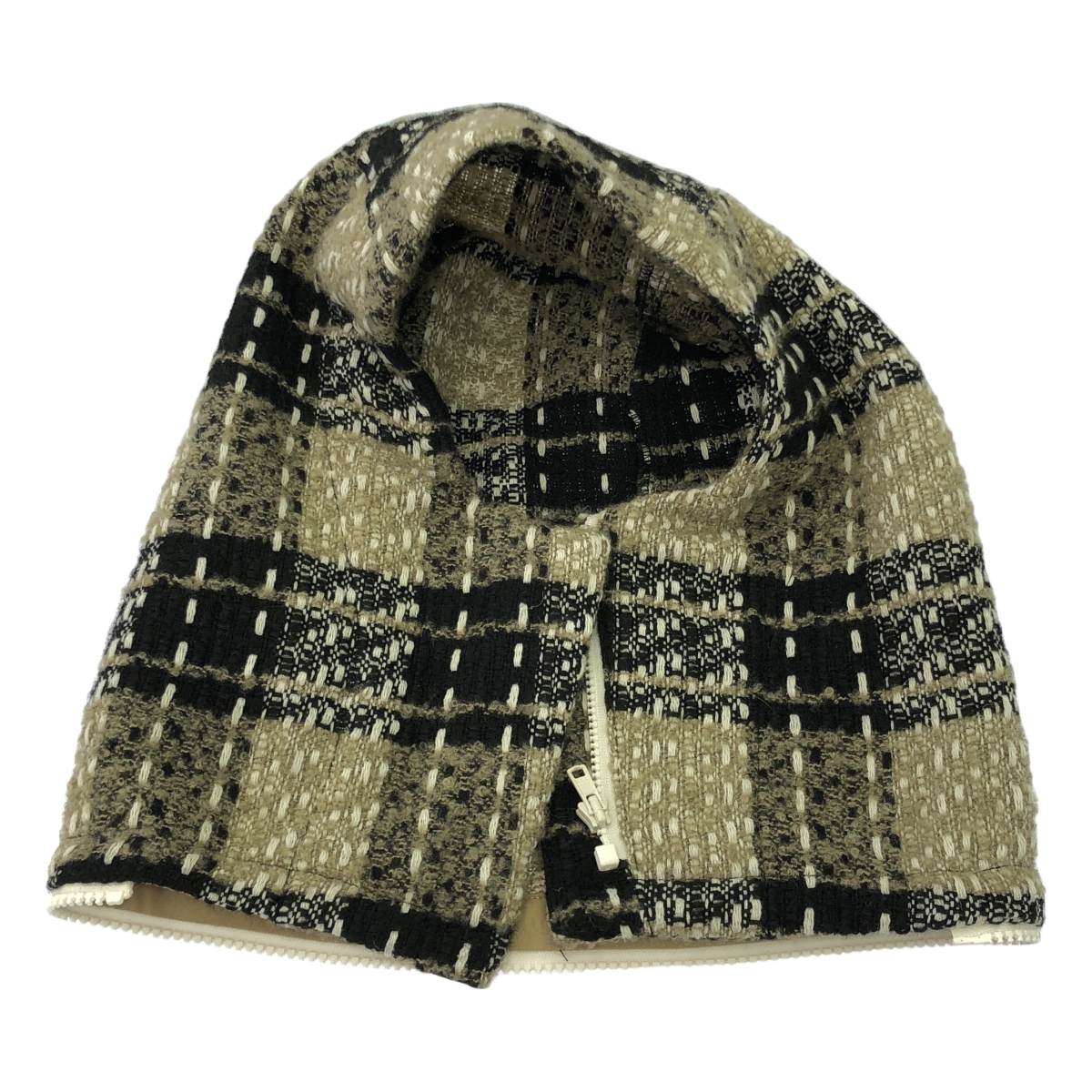 その他 ウール ニット ドローストリング ハーフジップ アノラック  / 着脱可フード