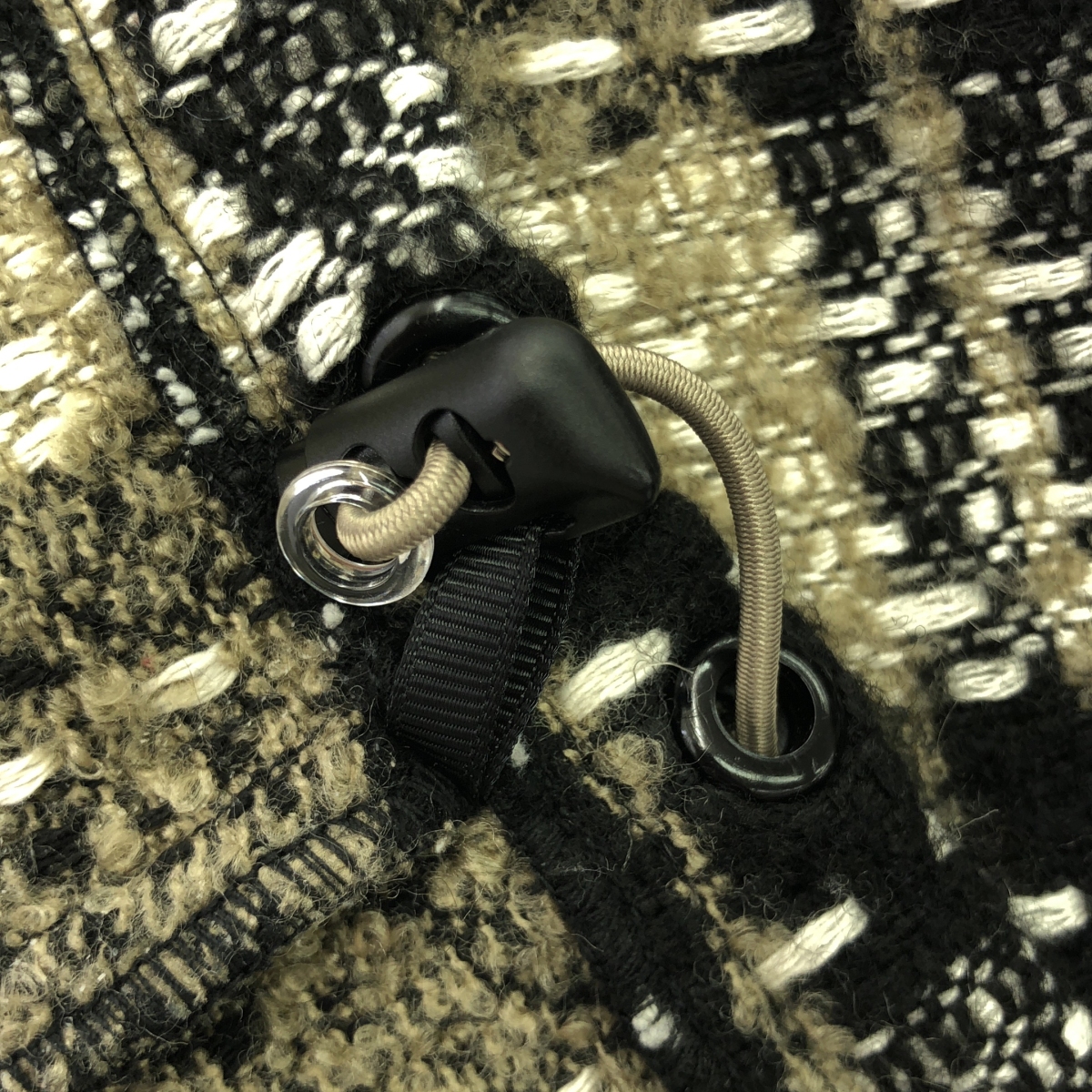 その他 ウール ニット ドローストリング ハーフジップ アノラック  / 着脱可フード