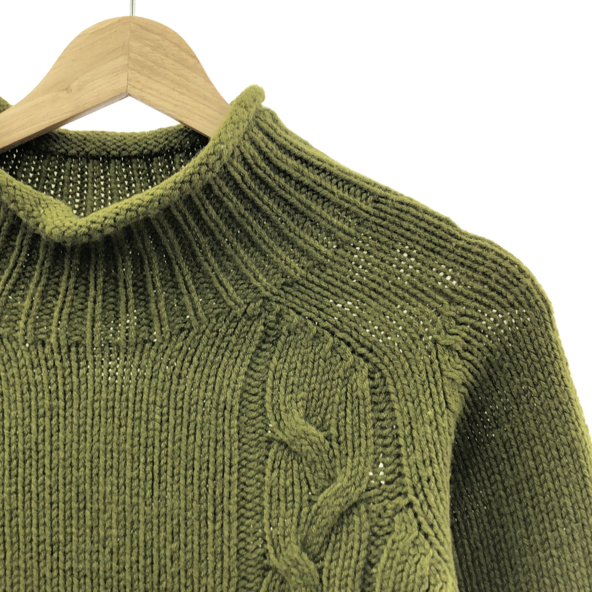 MARGARET HOWELL / マーガレットハウエル スコットランド製 ウールカシミヤ ケーブル ハイネックニット