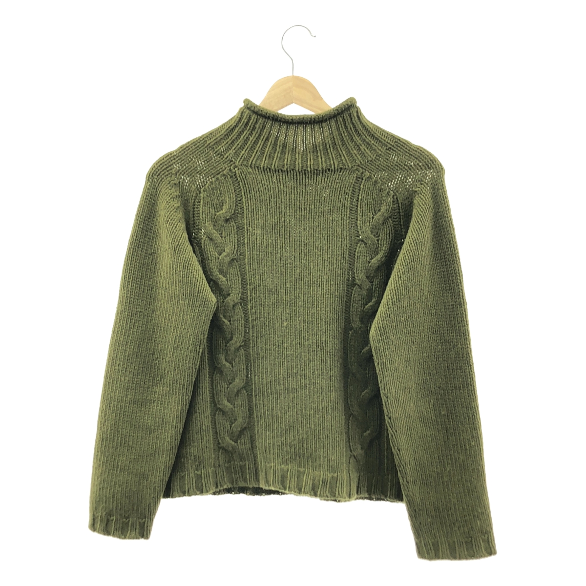 MARGARET HOWELL / マーガレットハウエル スコットランド製 ウールカシミヤ ケーブル ハイネックニット