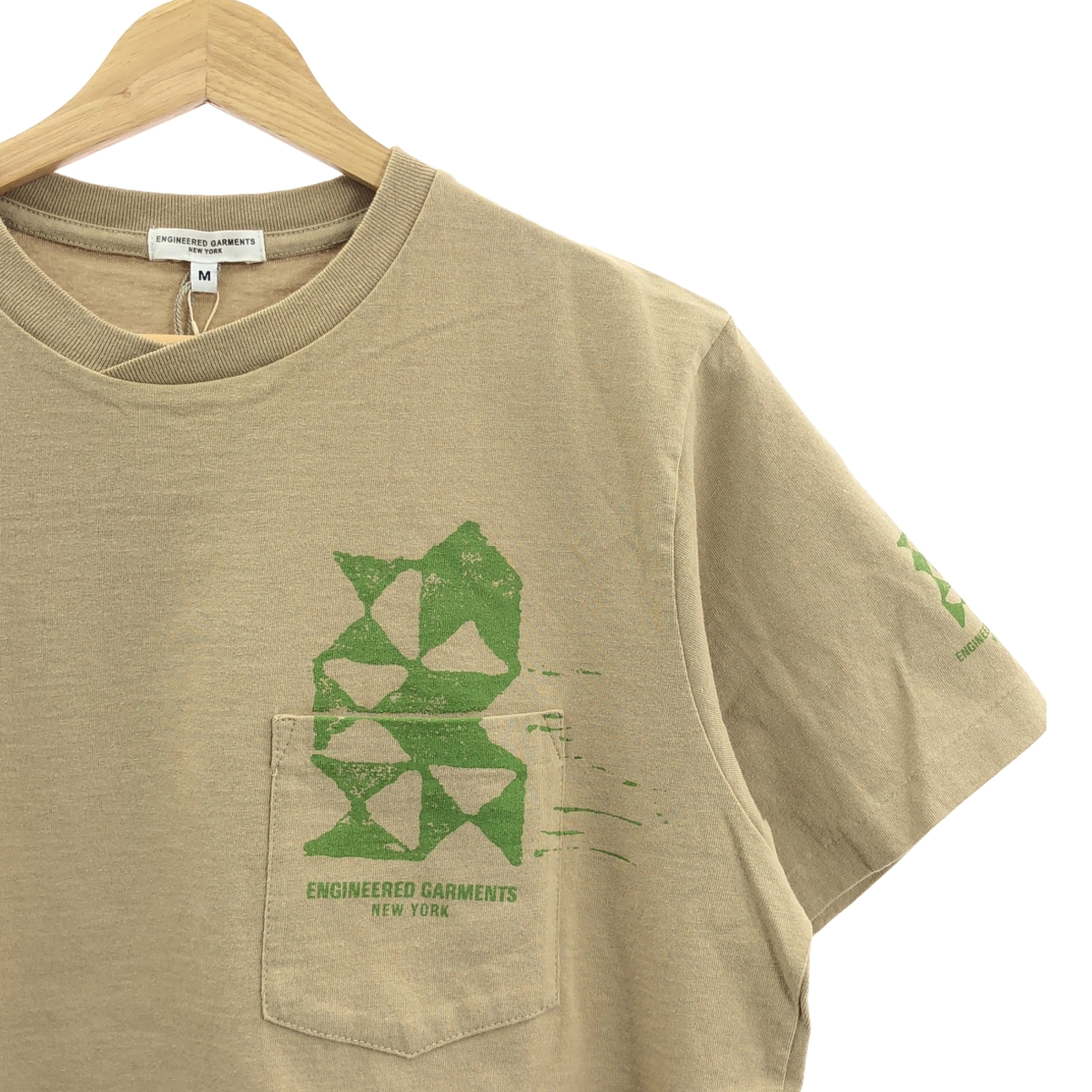 Engineered Garments / エンジニアドガーメンツ PRINTED CROSS CREW NECK T-SHIRT GIRAFFE ジラフ プリント ポケット Tシャツ