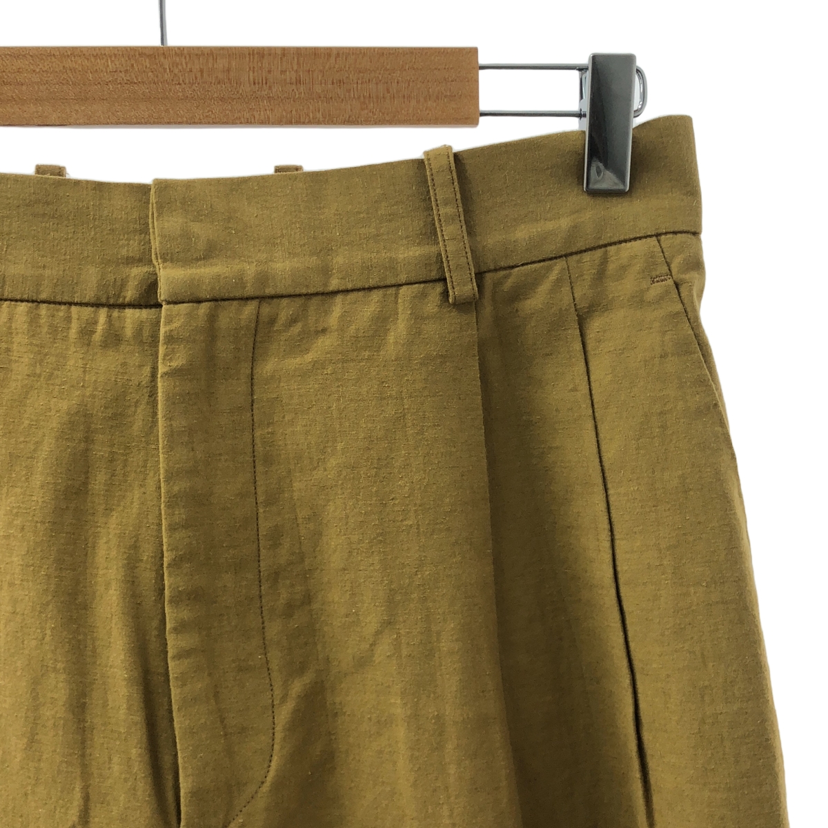 Cristaseya / クリスタセヤ コットン リネン 2タック ワイド スラックス パンツ