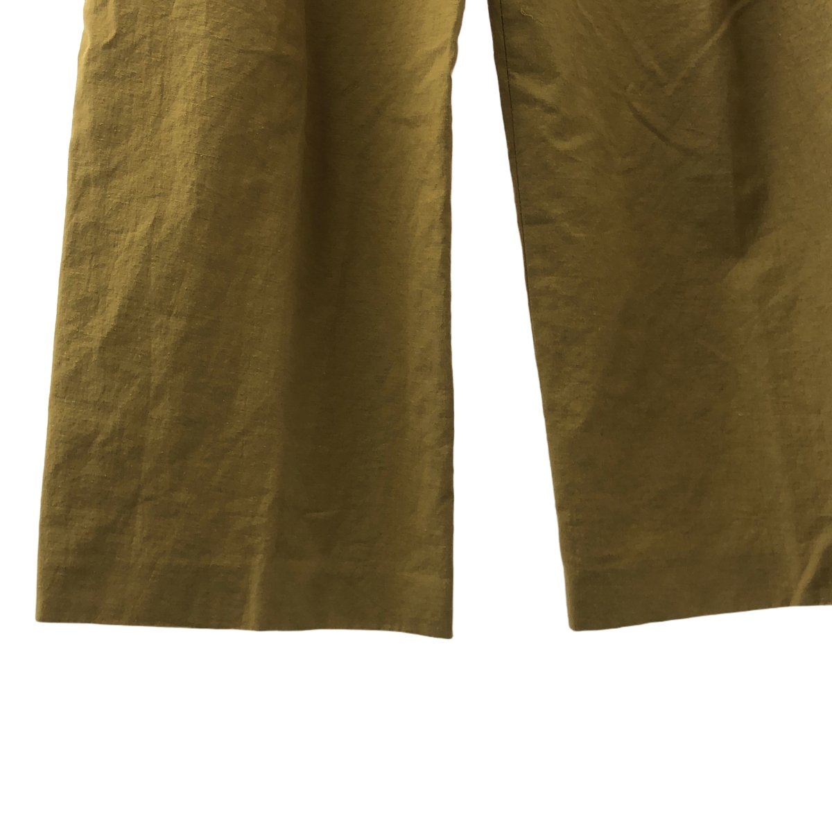 Cristaseya / クリスタセヤ コットン リネン 2タック ワイド スラックス パンツ