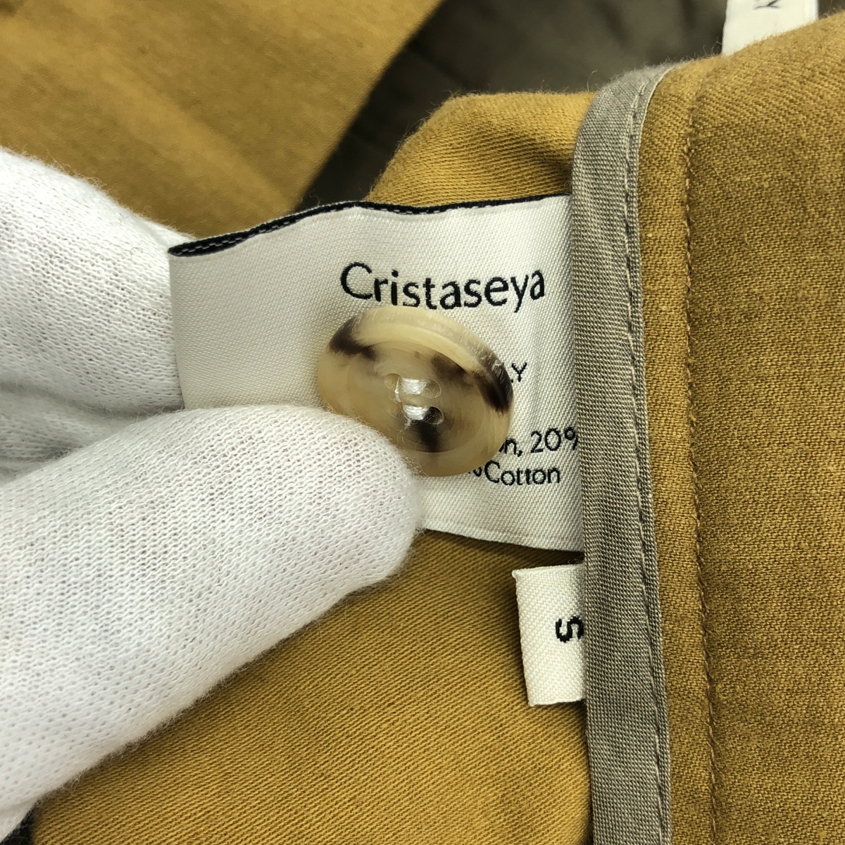 Cristaseya / クリスタセヤ コットン リネン 2タック ワイド スラックス パンツ