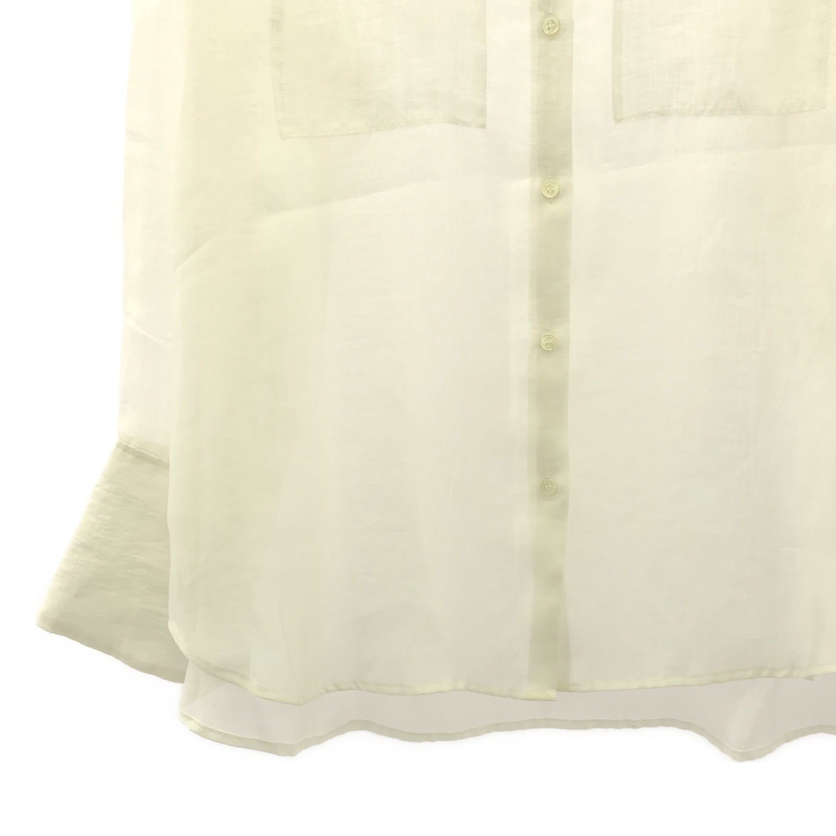 その他 スタンドカラー シアー オーガンジーシャツ