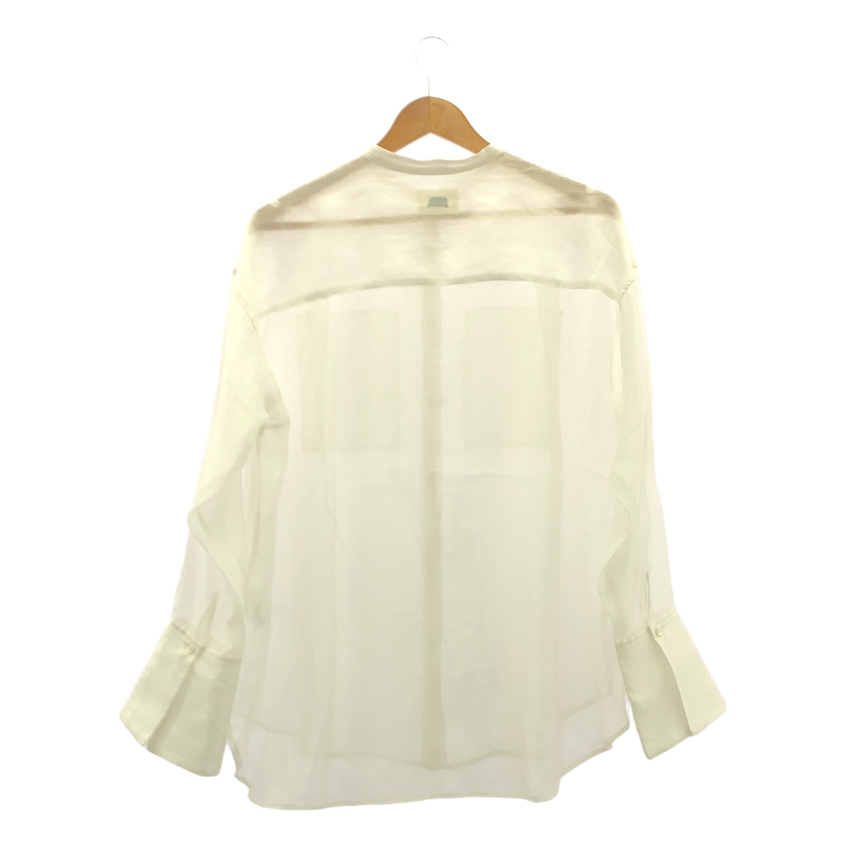その他 スタンドカラー シアー オーガンジーシャツ