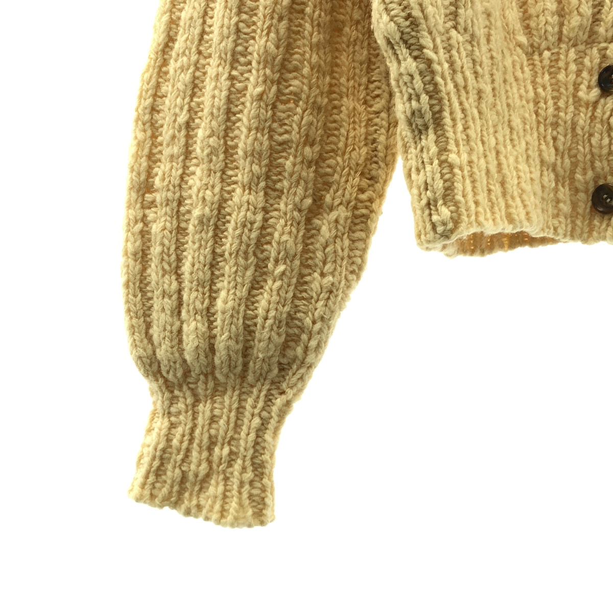 NOWOS / ノーウォス shetland slav cardigan / シェットランドウール スラブ ケーブル ニットカーディガン