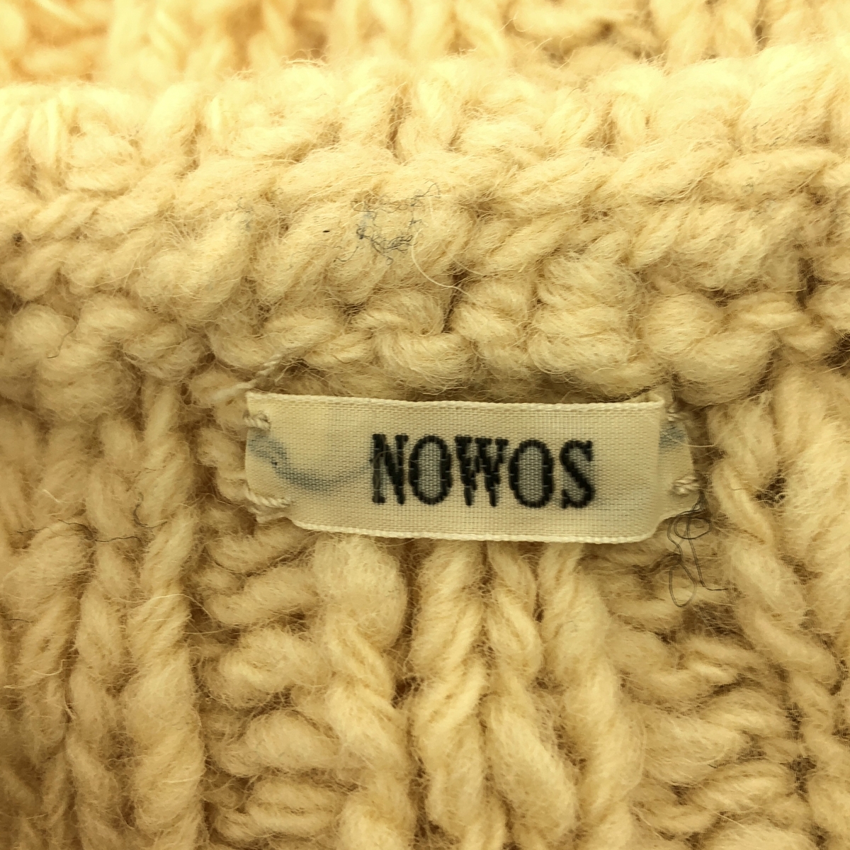 NOWOS / ノーウォス shetland slav cardigan / シェットランドウール スラブ ケーブル ニットカーディガン