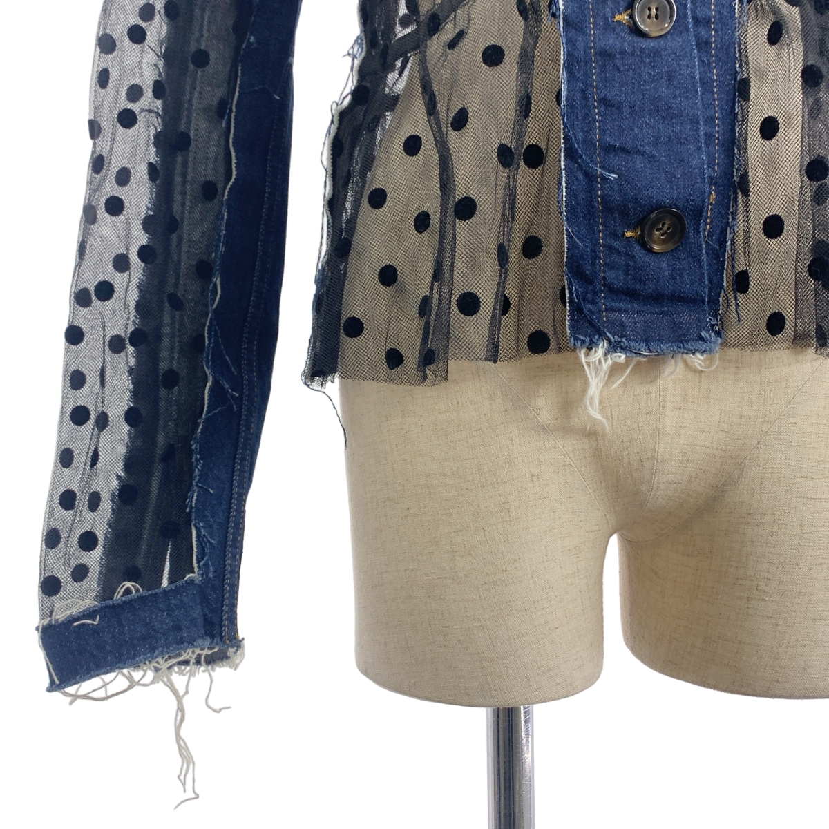 その他 IDOL DENIM JACKET チュール ドット ドッキング デニム ジャケット