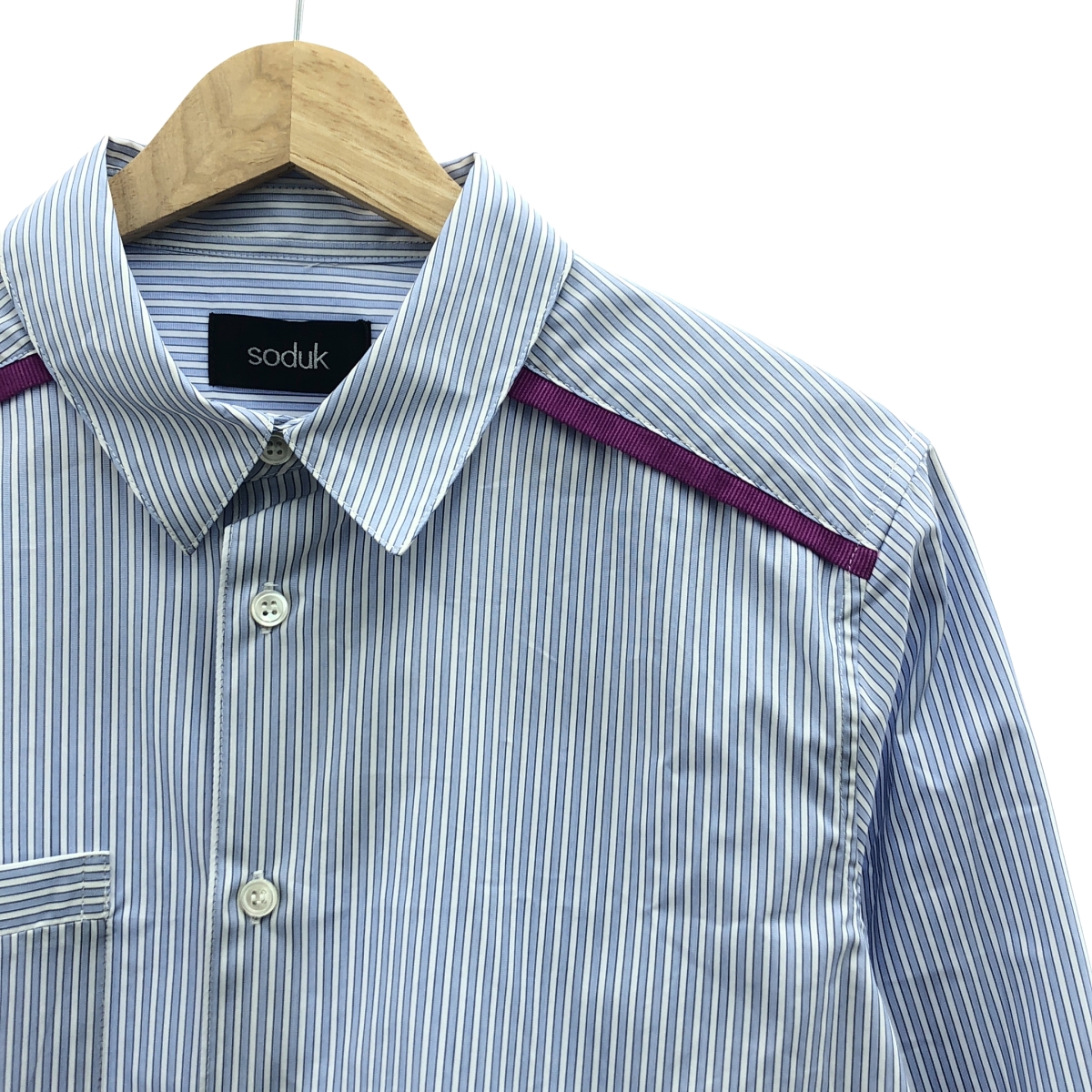 soduk / スドーク colored line shirt ストライプシャツ