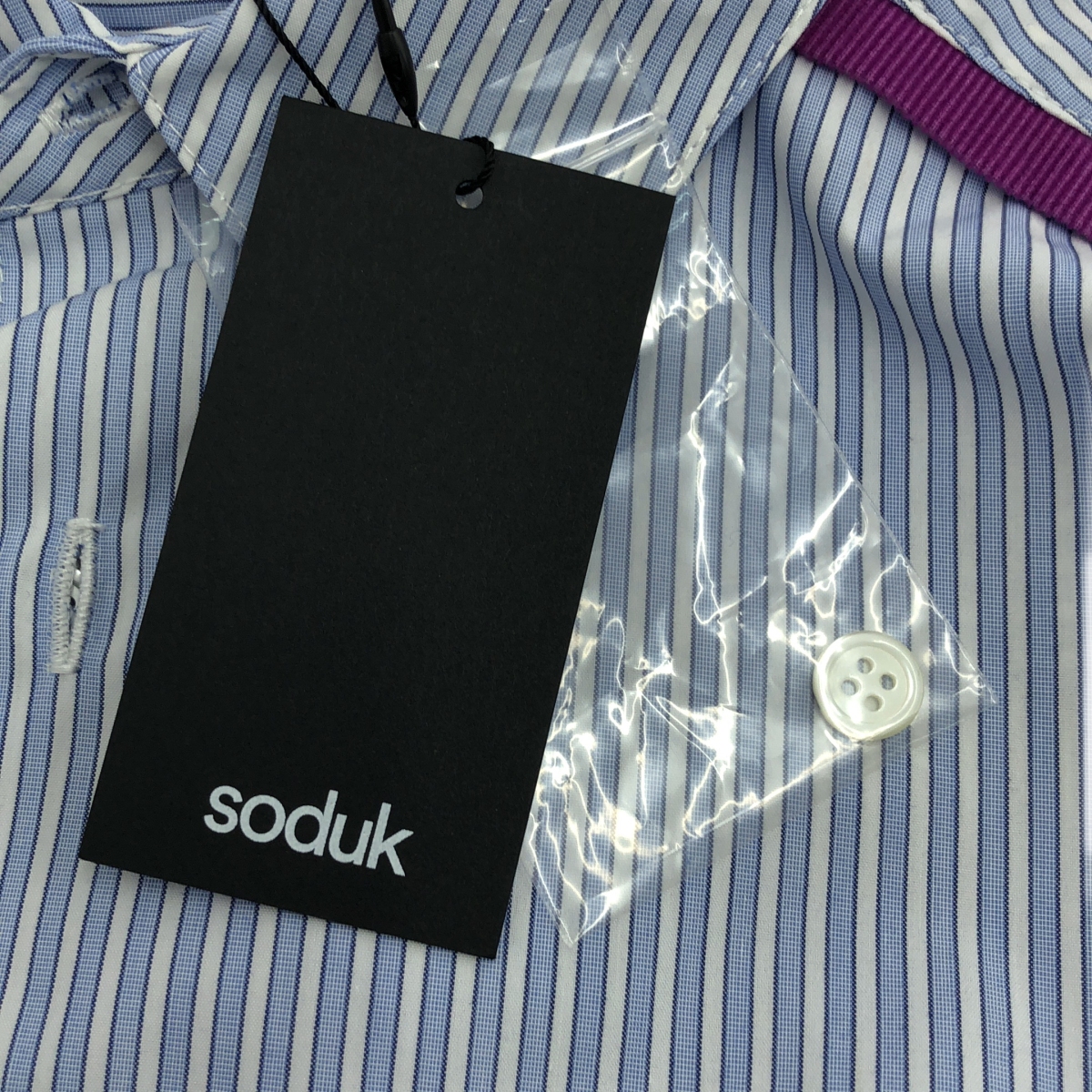 soduk / スドーク colored line shirt ストライプシャツ