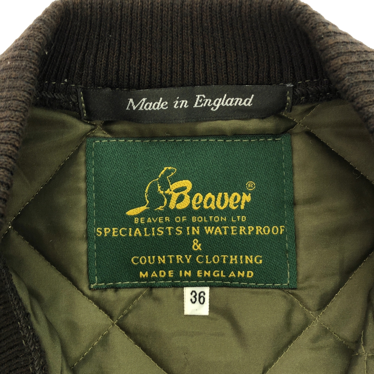 BEAVER OF BOLTON / ビーバーオブボルトン 牛革 スエードレザーパッチ キルティング ベスト