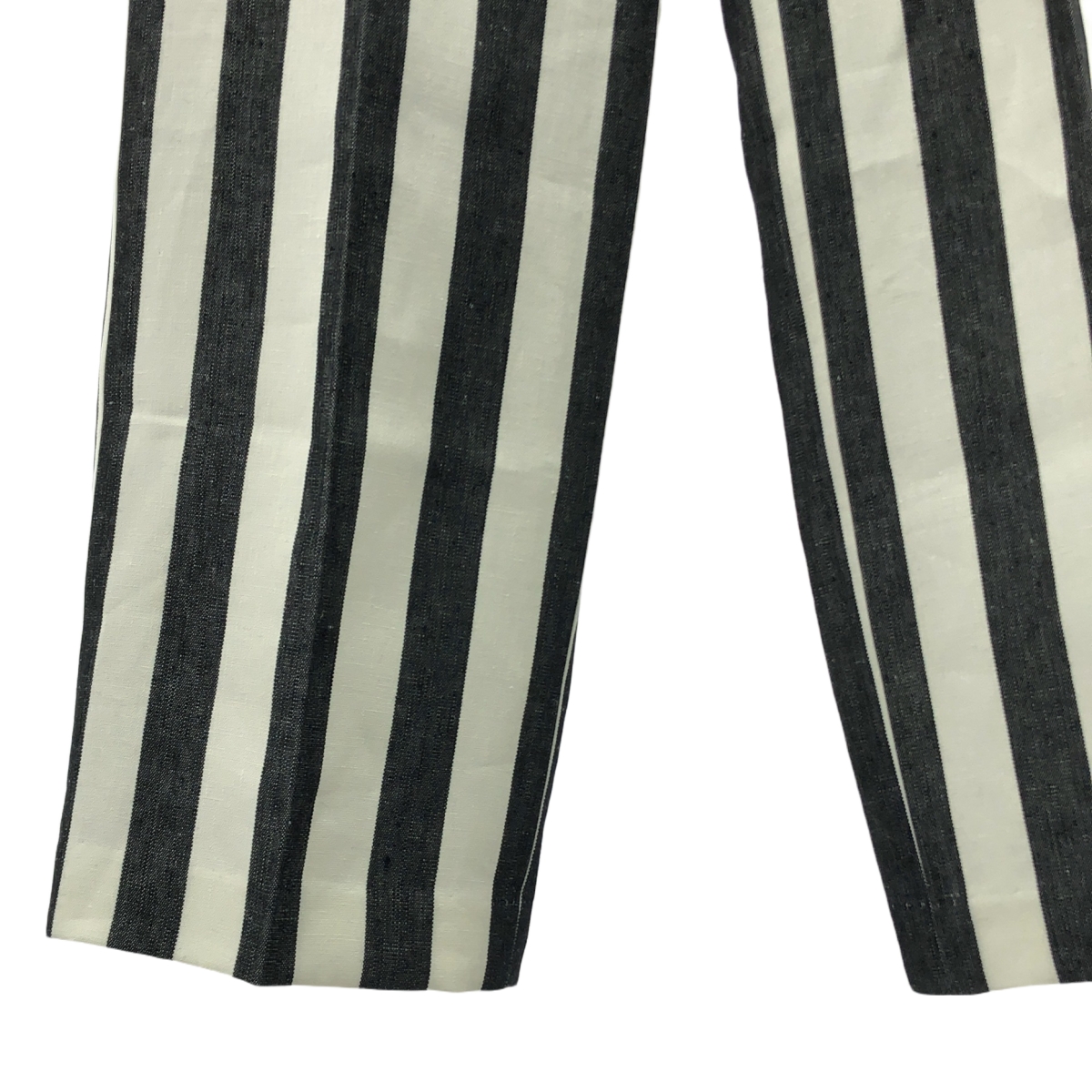 DES PRES / デプレ ヘビーオックスフォードストライプリネン ハイウエストパンツ