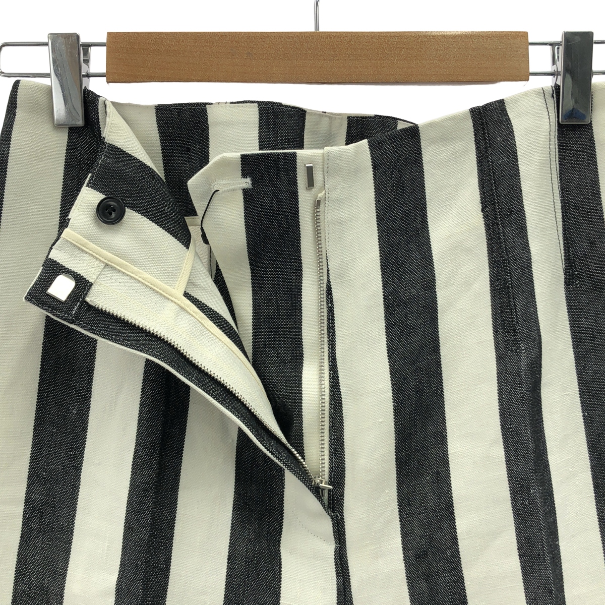 DES PRES / デプレ ヘビーオックスフォードストライプリネン ハイウエストパンツ