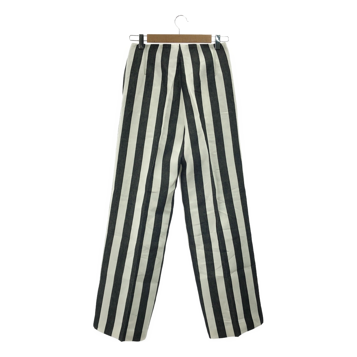 DES PRES / デプレ ヘビーオックスフォードストライプリネン ハイウエストパンツ