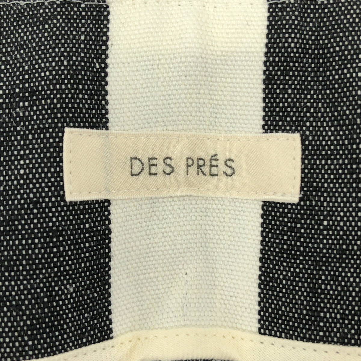 DES PRES / デプレ ヘビーオックスフォードストライプリネン ハイウエストパンツ