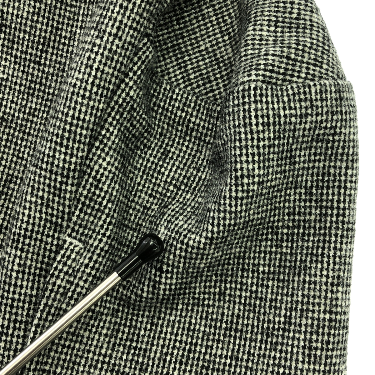 その他 ウール混 チェック 袖フリル ボリューム ワンピース