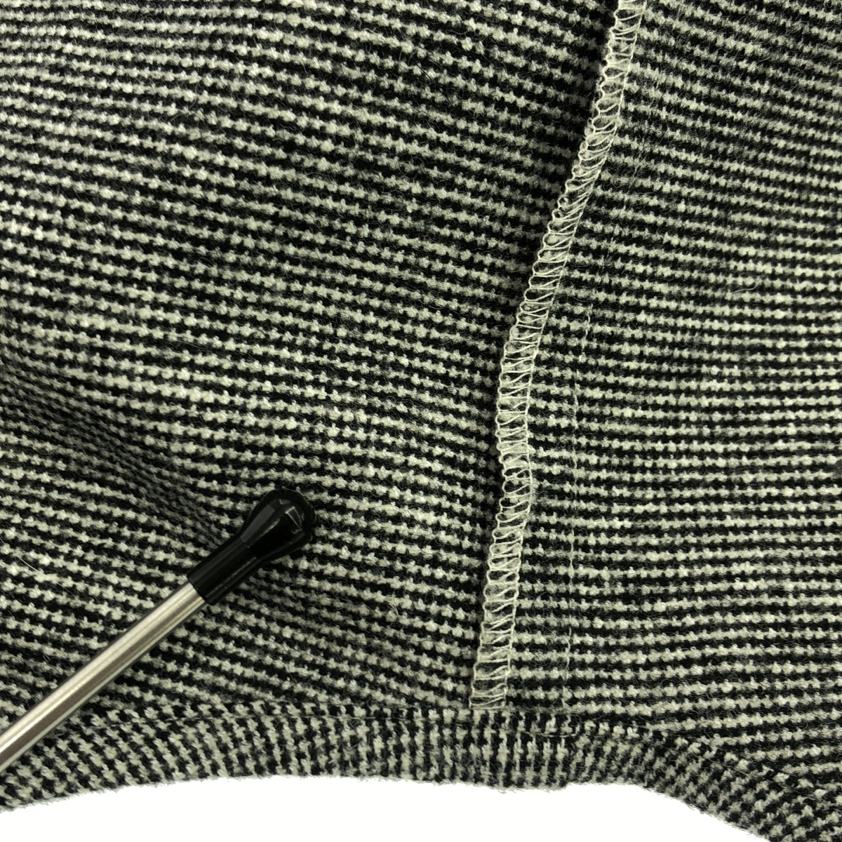 その他 ウール混 チェック 袖フリル ボリューム ワンピース