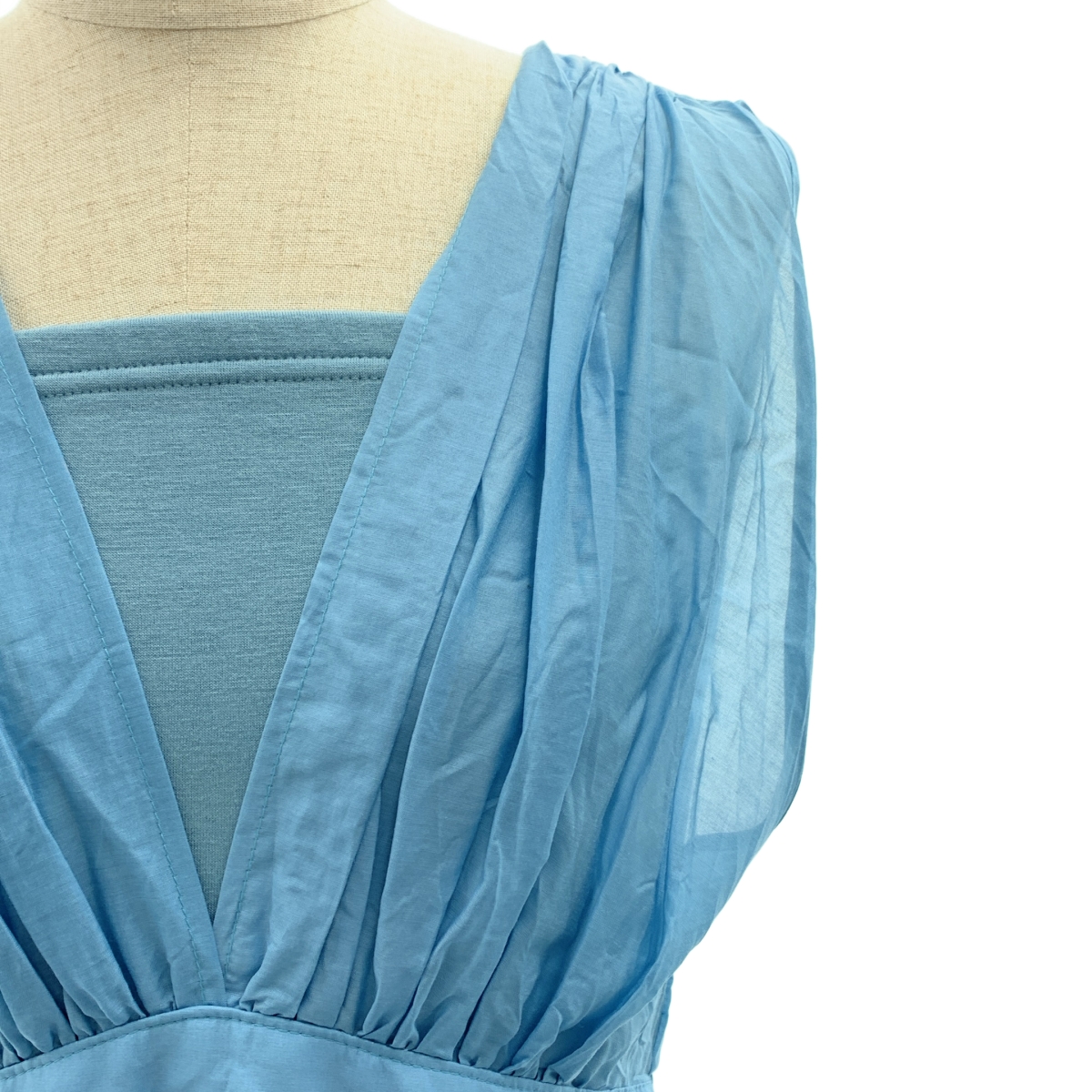 MYLAN / マイラン コットン シルク ギャザー クリンクル ワンピース