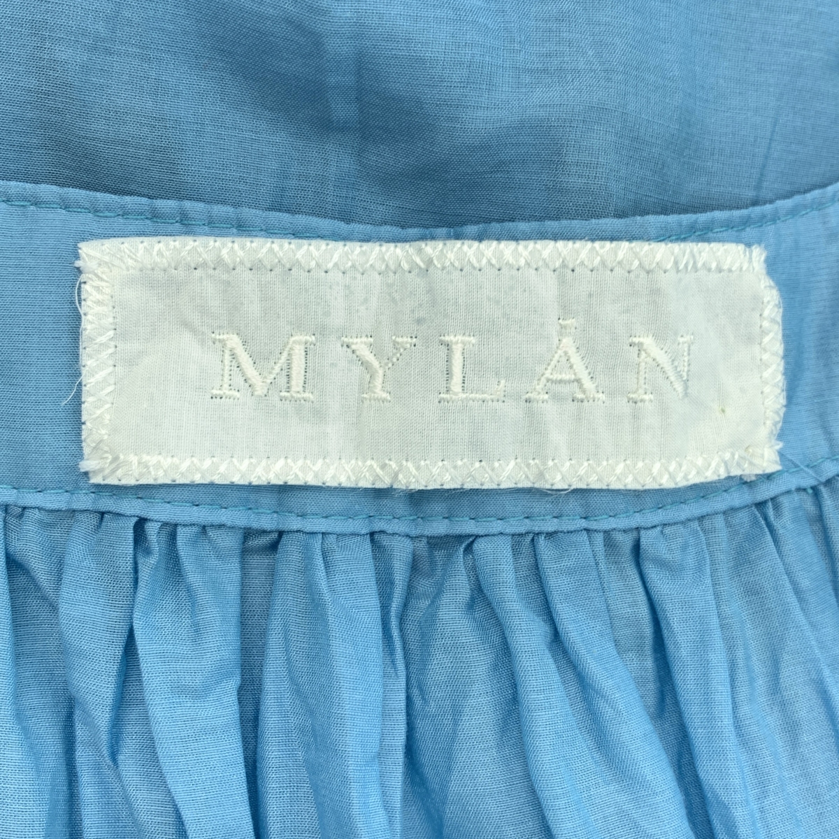 MYLAN / マイラン コットン シルク ギャザー クリンクル ワンピース