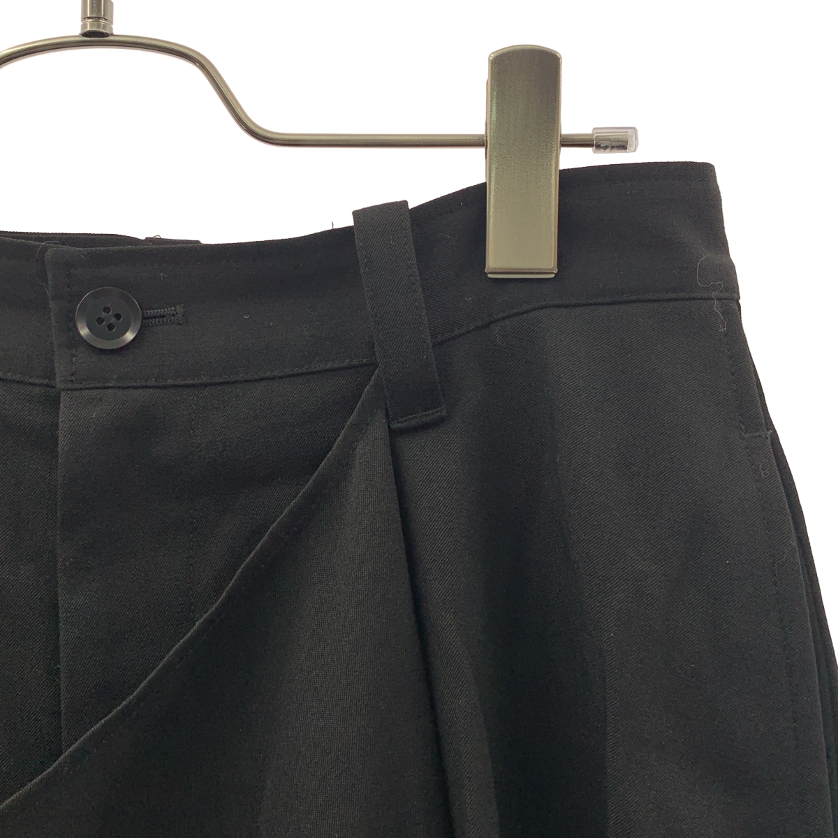 YOHJI YAMAMOTO +NOIR / ヨウジヤマモトプリュスノアール ウール アシンメトリー レイヤード パンツ