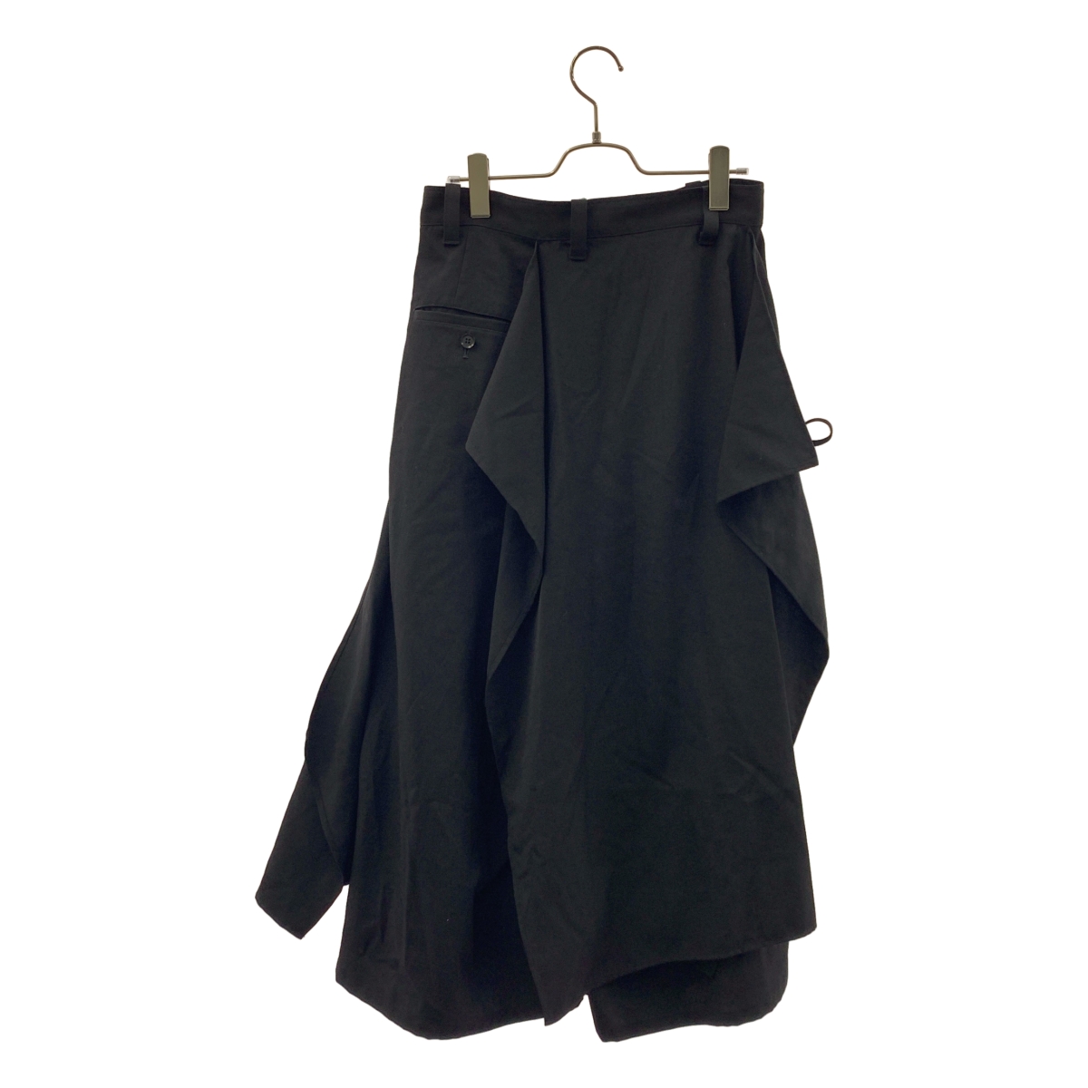 YOHJI YAMAMOTO +NOIR / ヨウジヤマモトプリュスノアール ウール アシンメトリー レイヤード パンツ