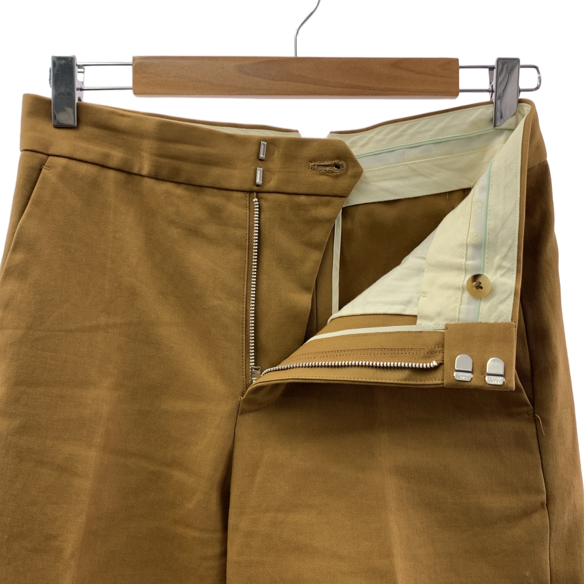 Drawer / ドゥロワー コットンギャバ バックベルト スラックスパンツ