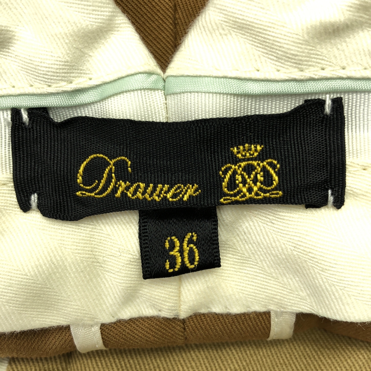 Drawer / ドゥロワー コットンギャバ バックベルト スラックスパンツ