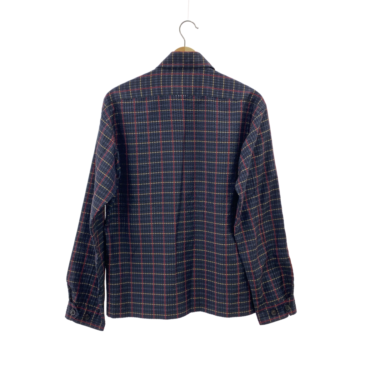 TOMORROWLAND / トゥモローランド シルク シアサッカー チェック ジップシャツ